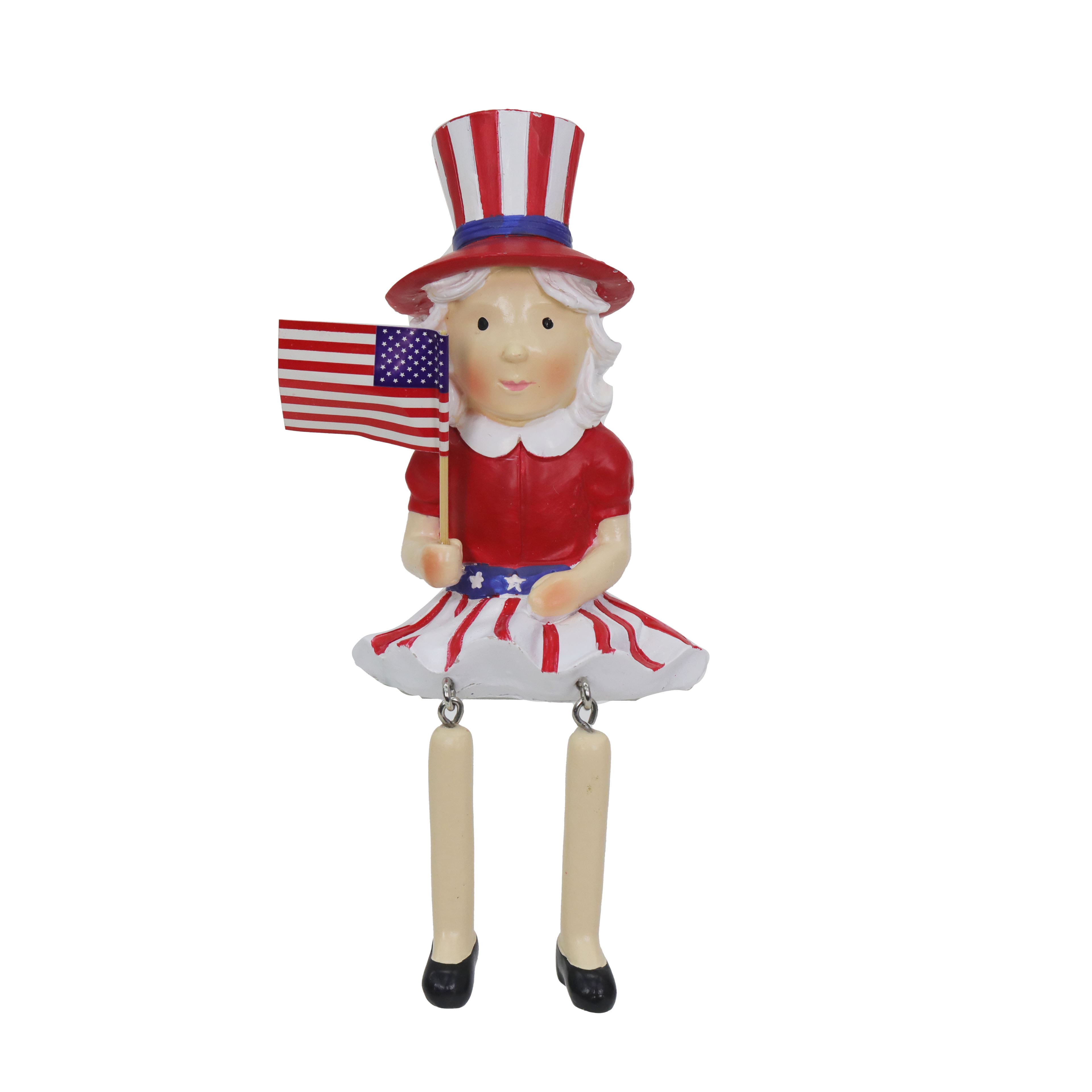 6.5&#x22; Patriotic Lady Tabletop Sitter by Celebrate It&#x2122;