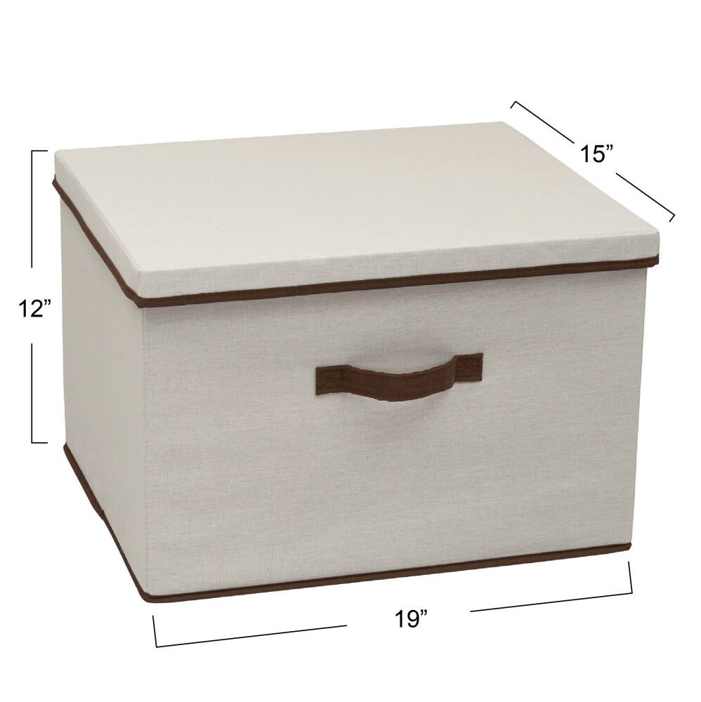 Household Essentials Canvas Storage Box with Lid