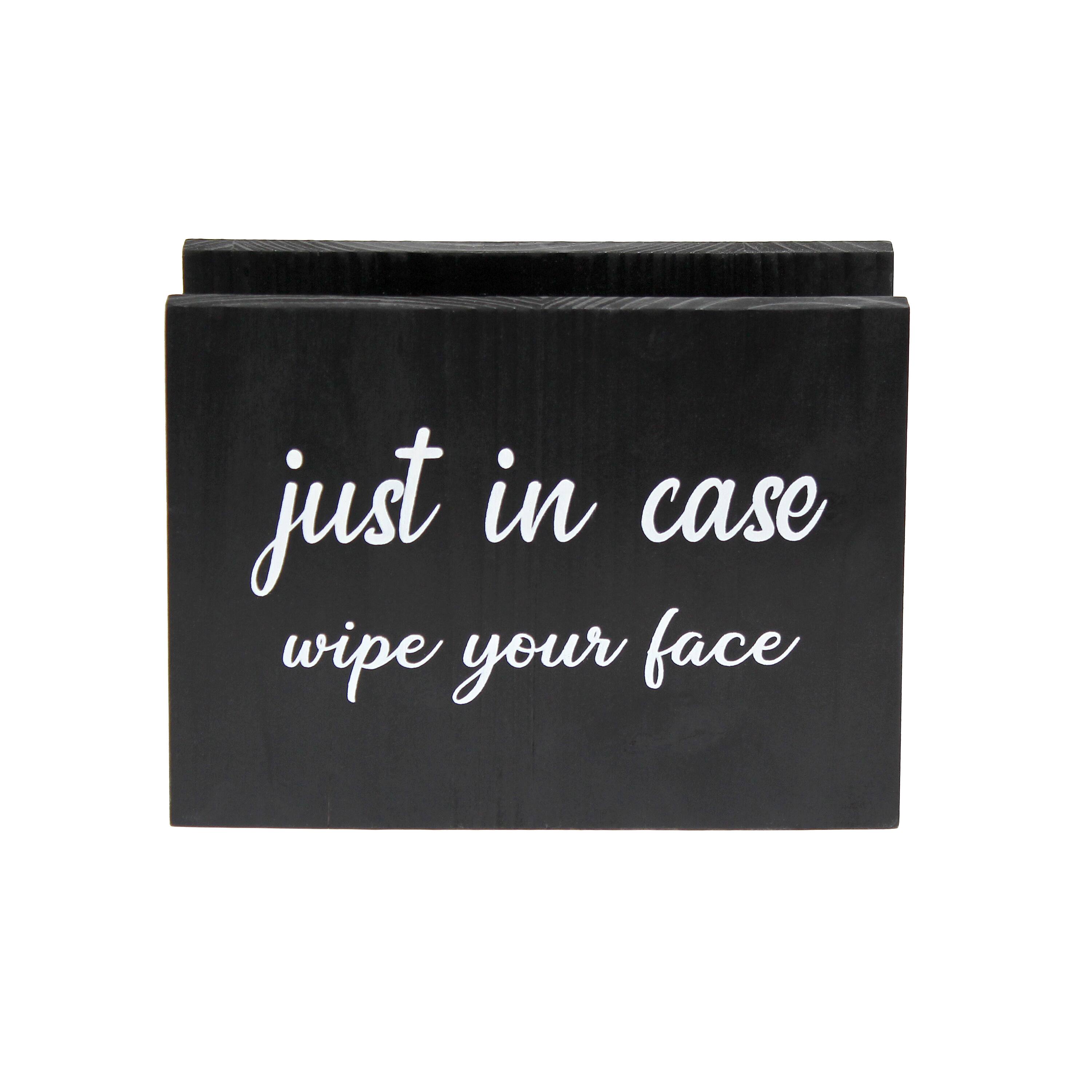 Elegant Designs™ Napkin Holder and Cup Holder Set with Black with White Script