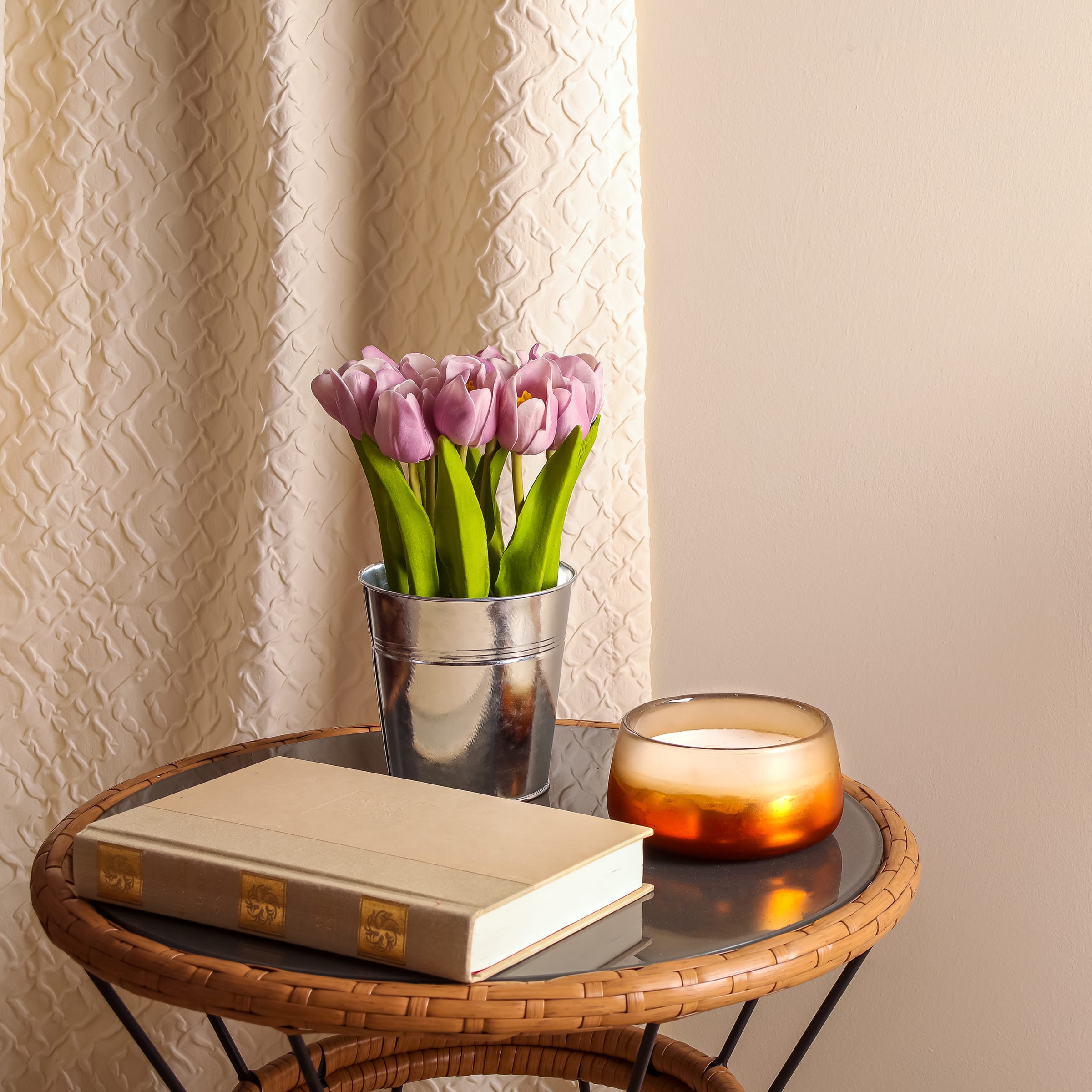 9" Tulip Bouquet in Metal Pot