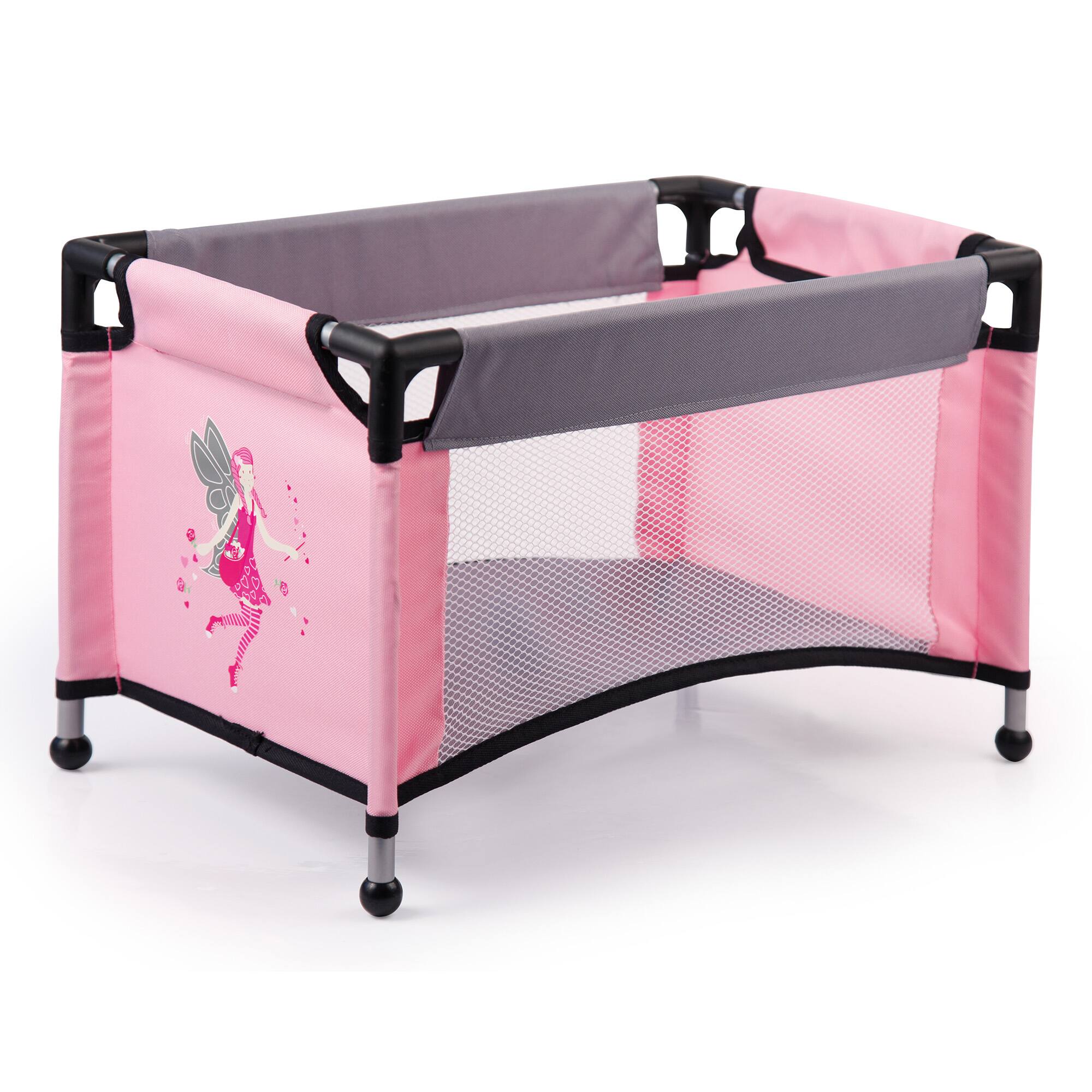 Bayer Design Trendy Pink & Gray Fairy Pram & Travel Bed Set
