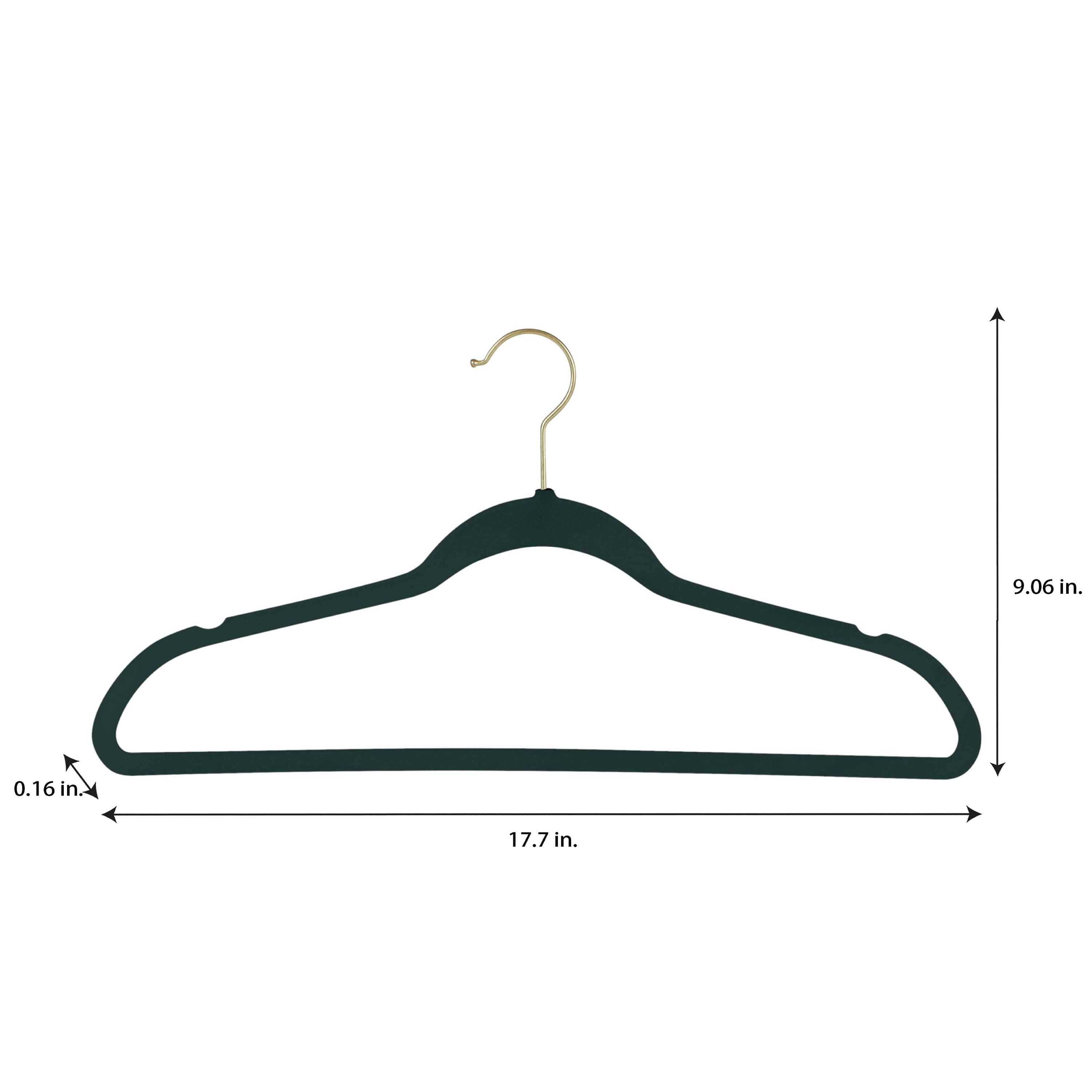 Simplify Slim Velvet Gold Hook Hangers, 25ct.