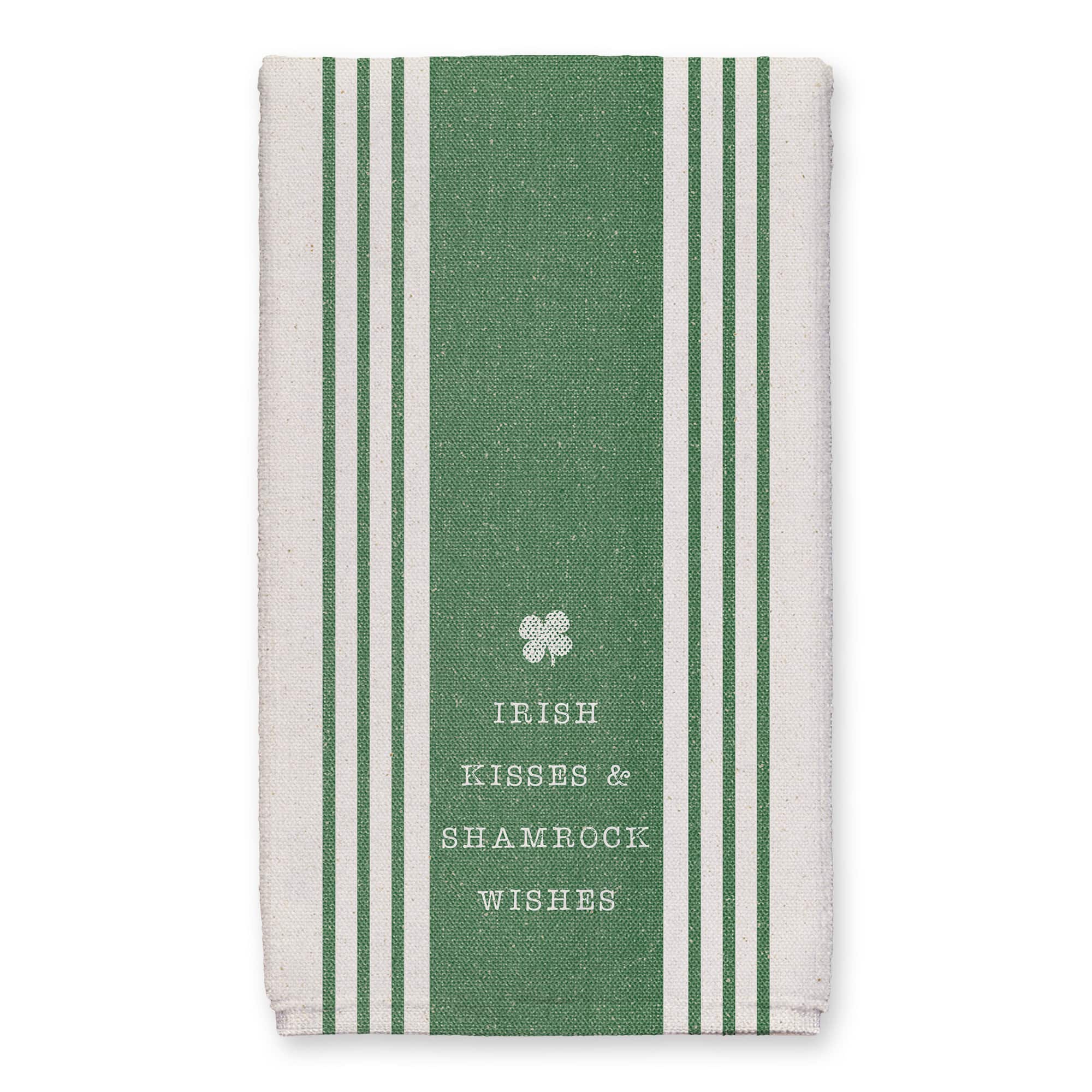 Irish Kisses and Shamrock Wishes Tea Towel Set of 2