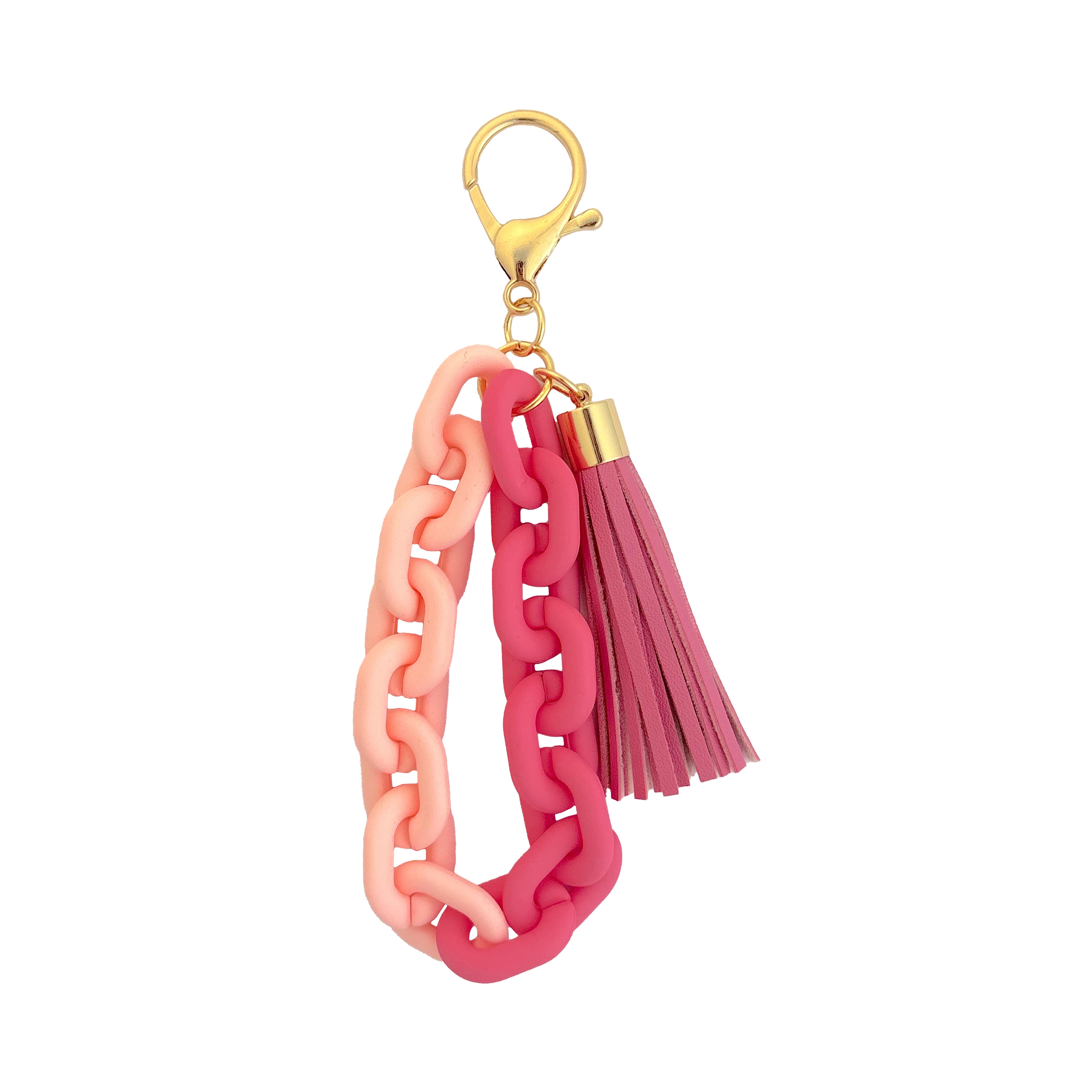 Blue Moon Studio™ Pink Chain Link Bag Charm with Tassel