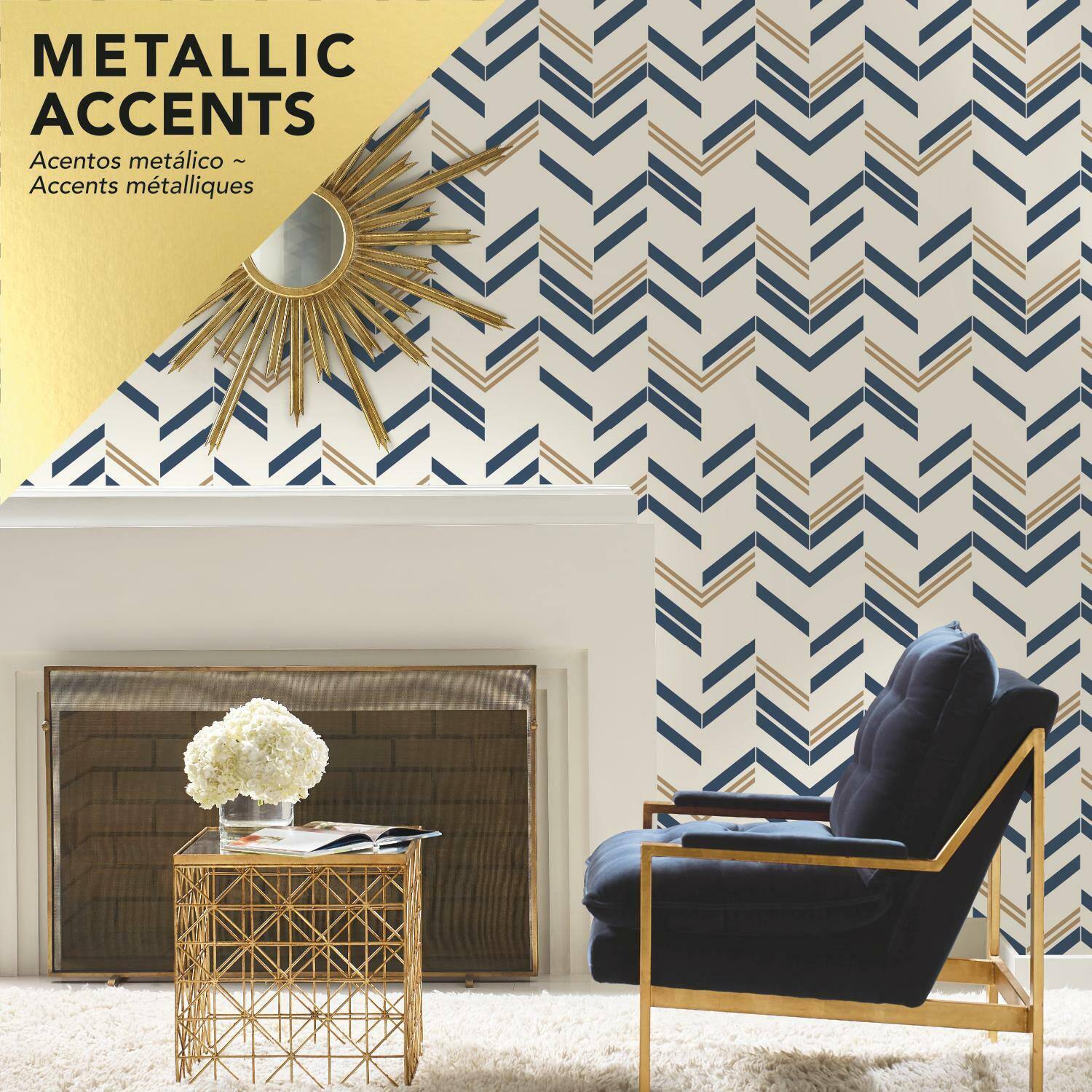 RoomMates Chevron Stripe Peel &#x26; Stick Wallpaper