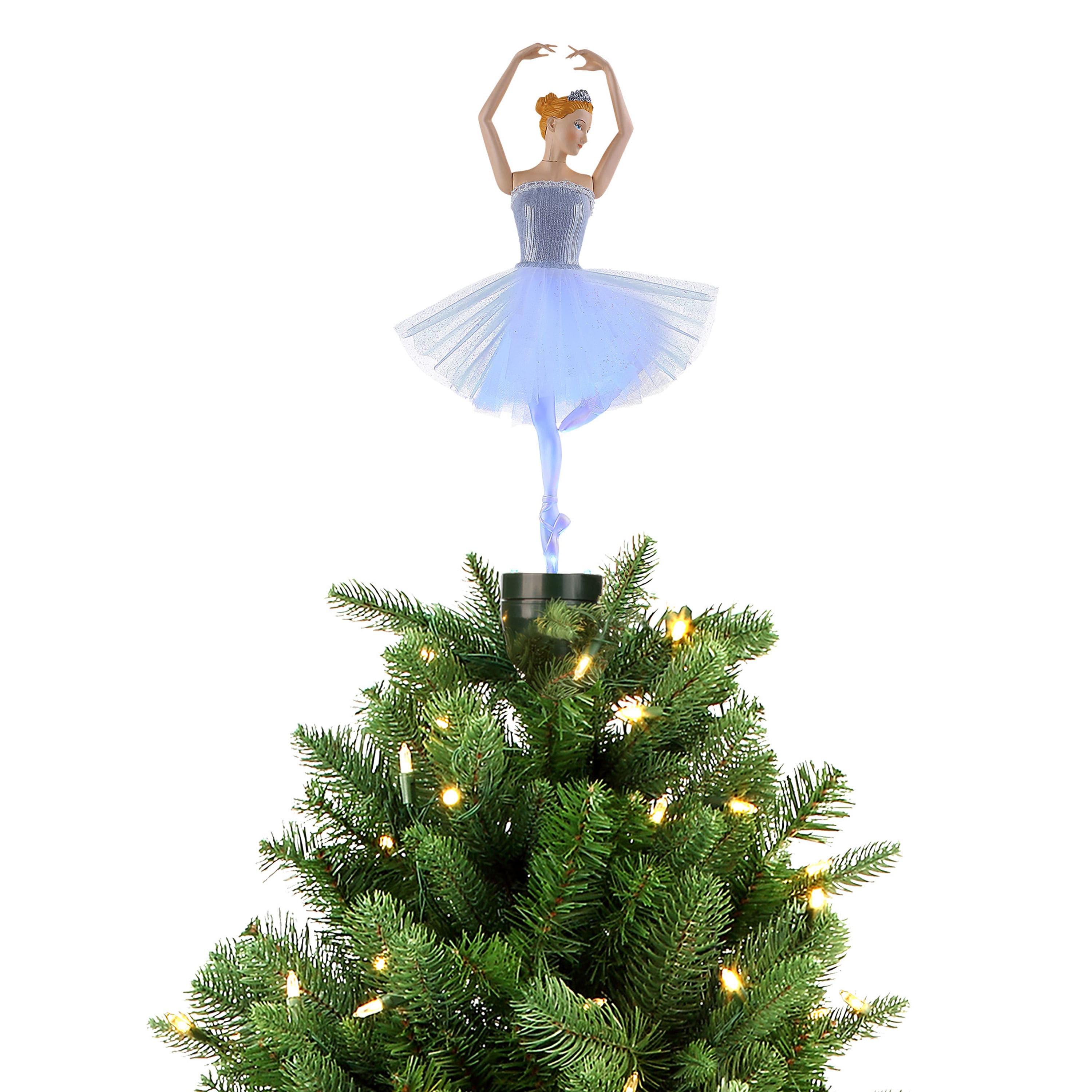 12.5&#x22; Animated Fiber-Optic Ballerina Tree Topper