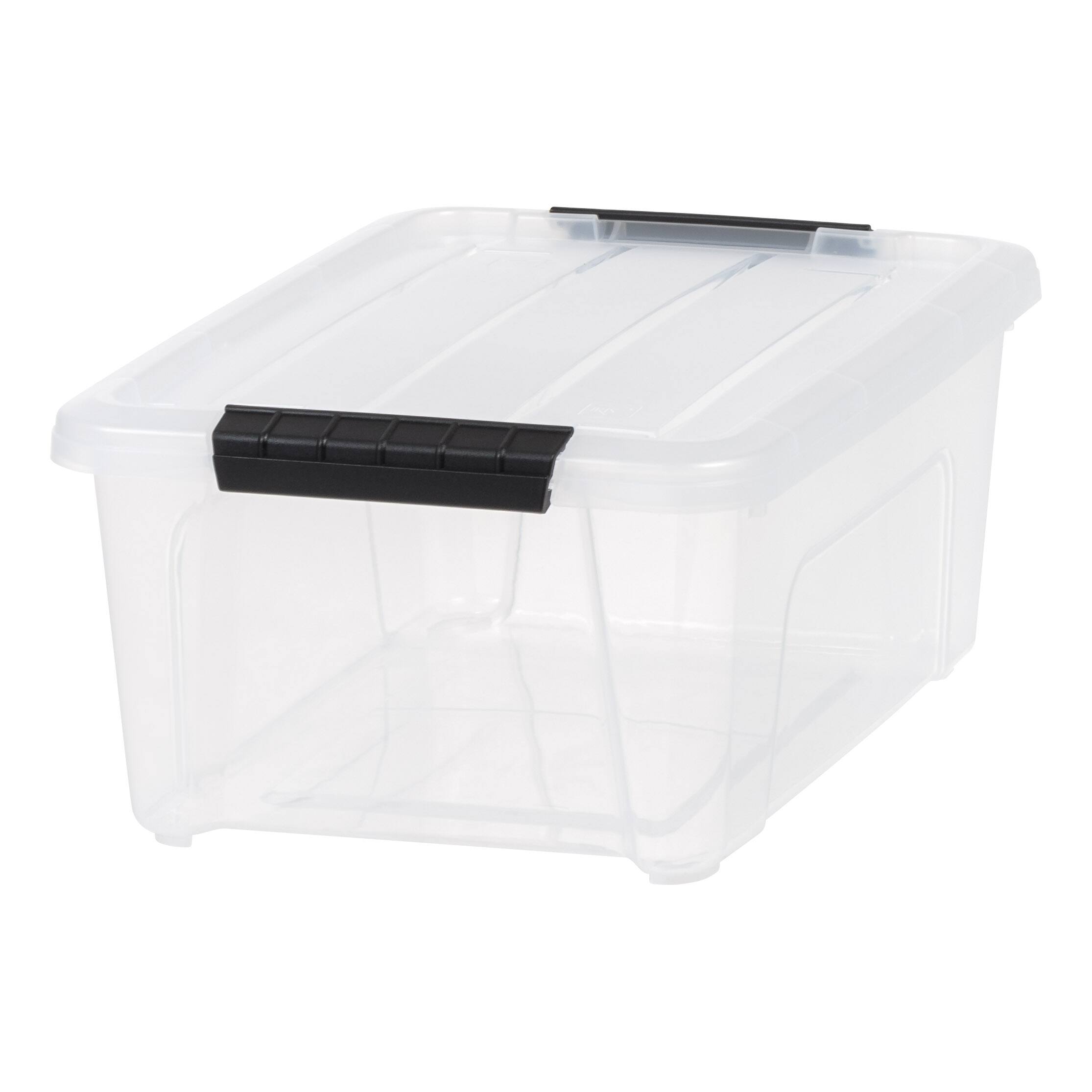 IRIS® 13.5qt. Buckled Clear Boxes with Clear Buckle Lids, 6ct.