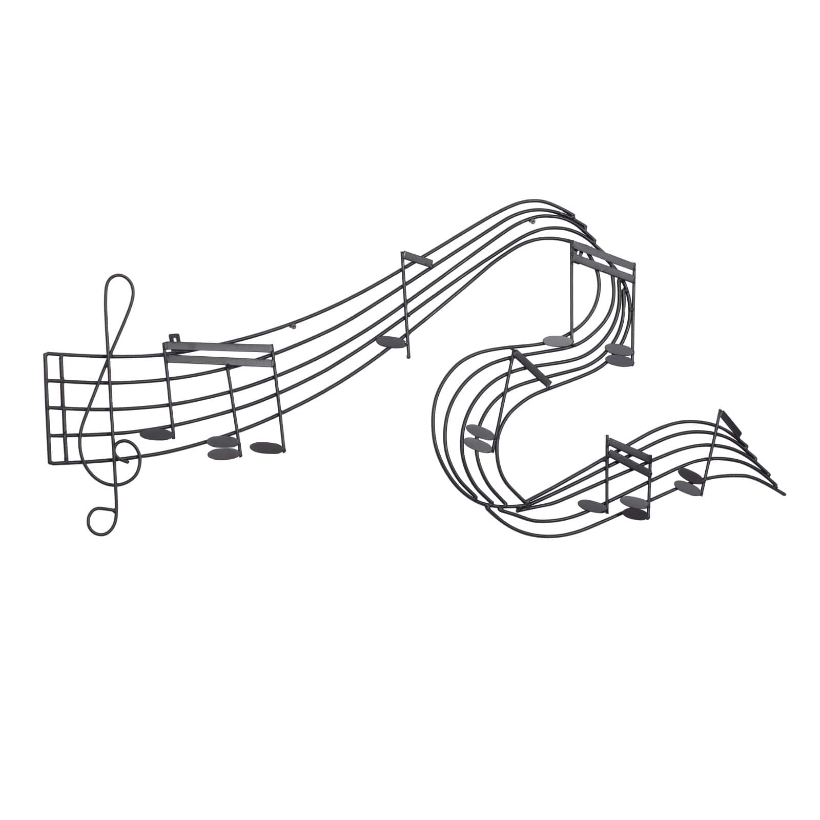 Black Music Notes Iron Traditional Wall Decor