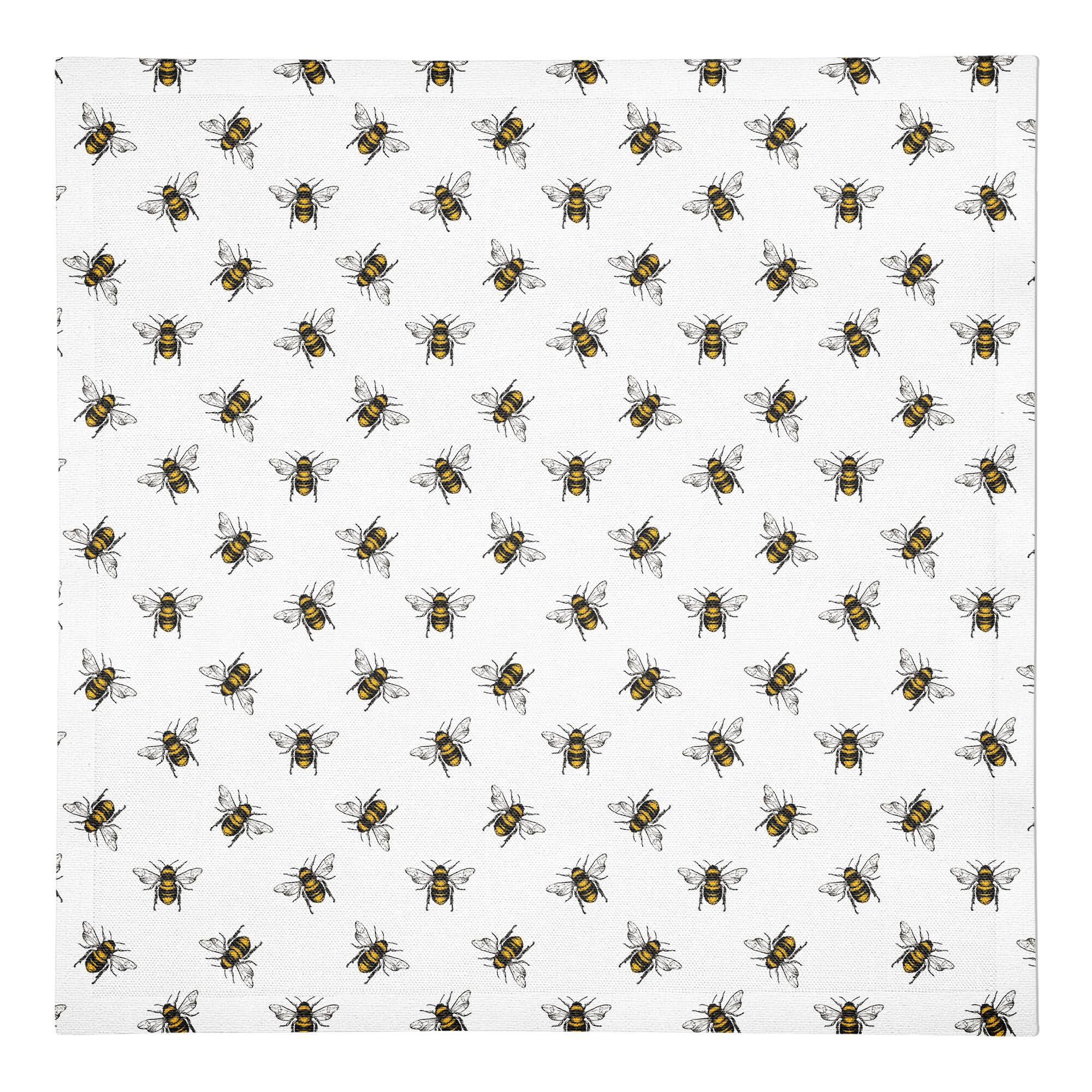 Bee Pattern 10" x 10" Cotton Twill Napkin
