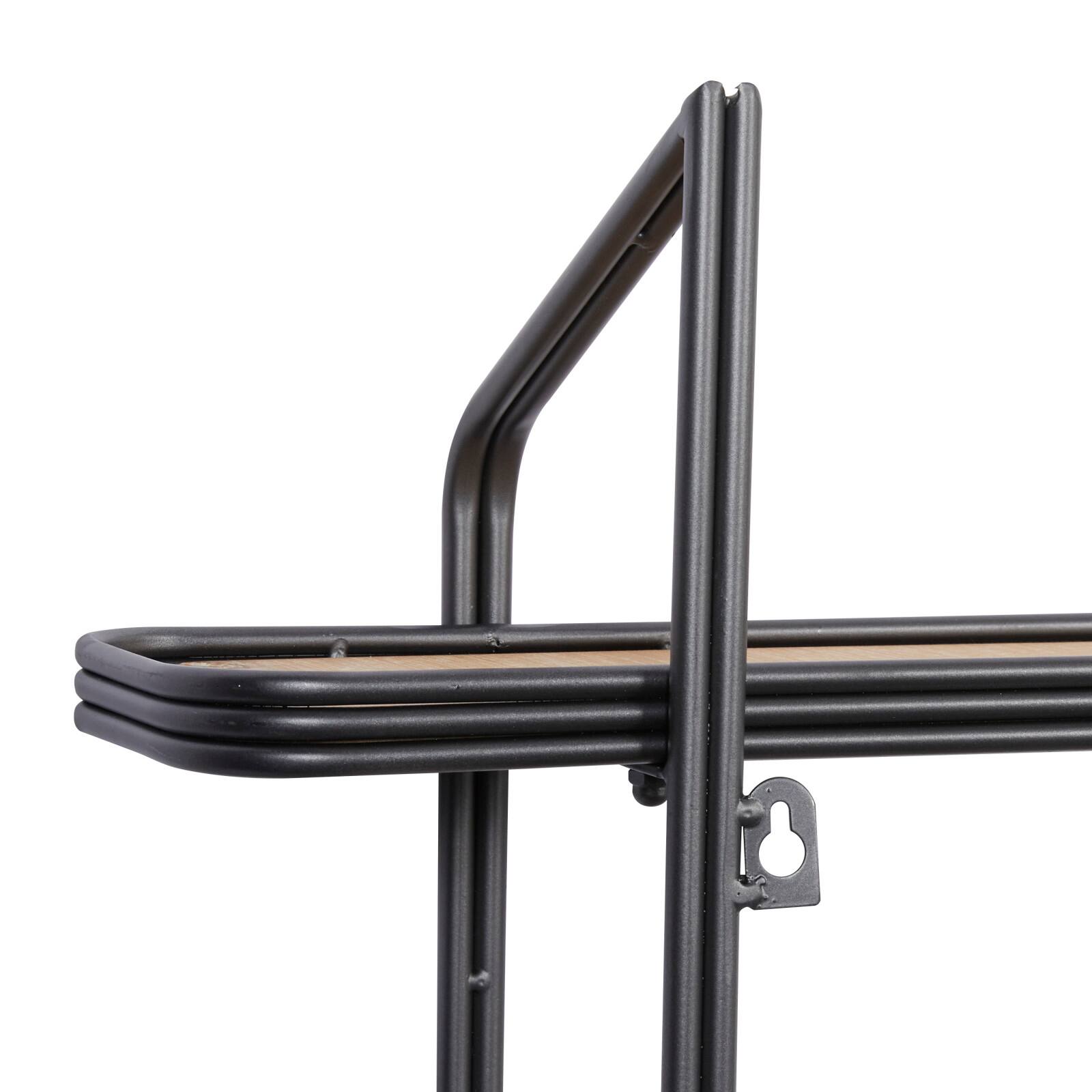 Gray Metal and Wood Industrial Wall Shelves, 34&#x22; x 32&#x22; x 6&#x22;