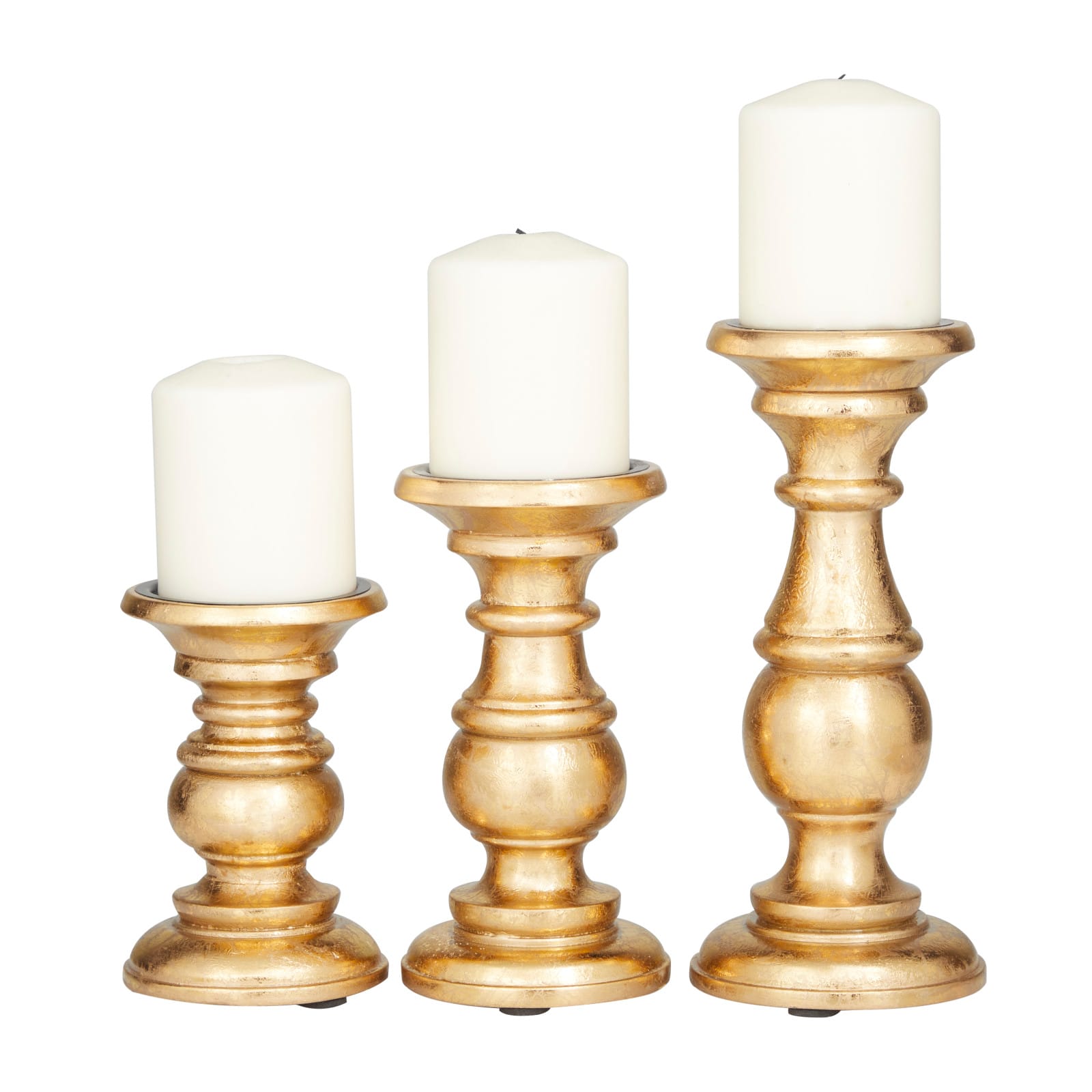 Mango Wood Traditional Candle Holder Set