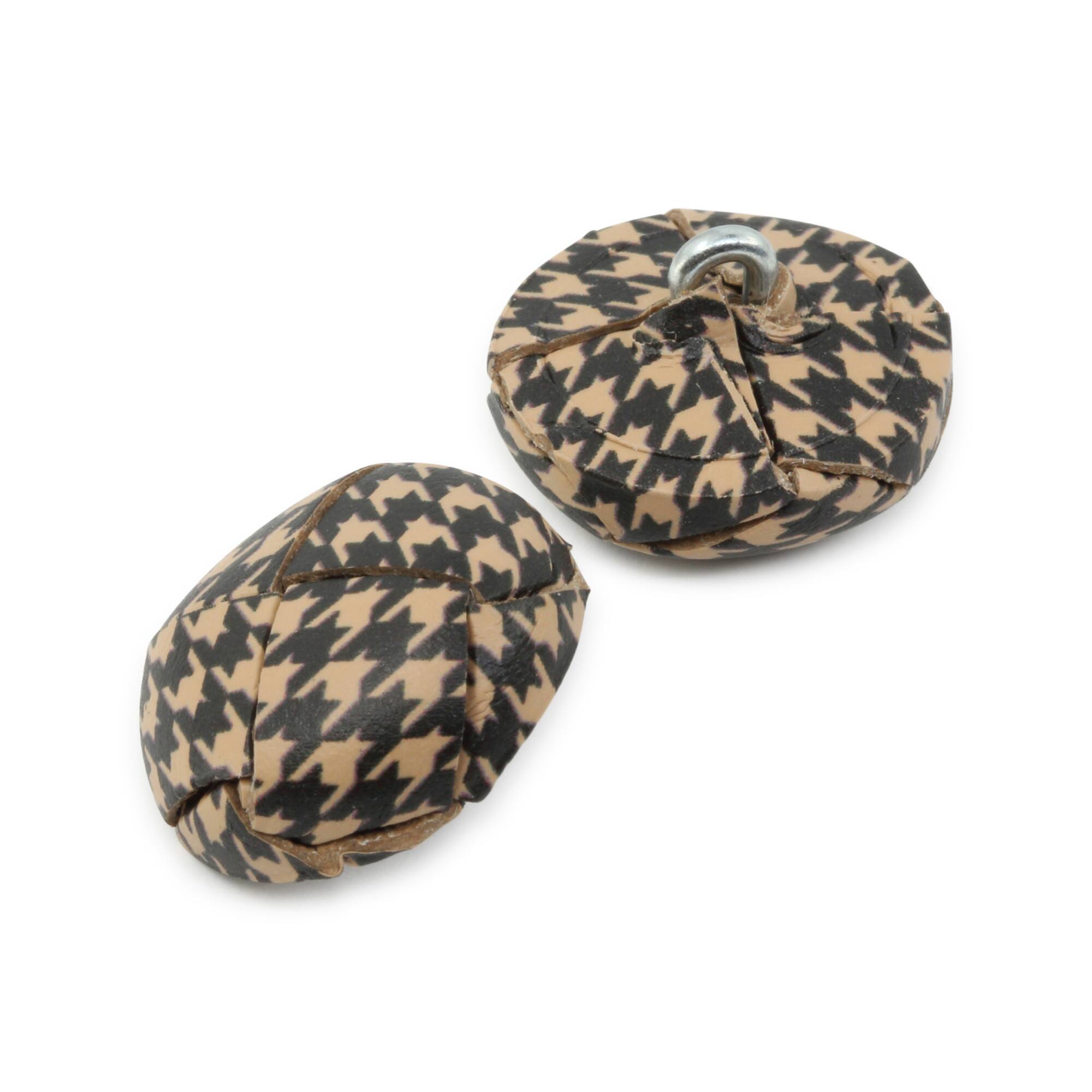 Dritz® 18mm Herringbone Recycled Leather Round Buttons, 6ct.