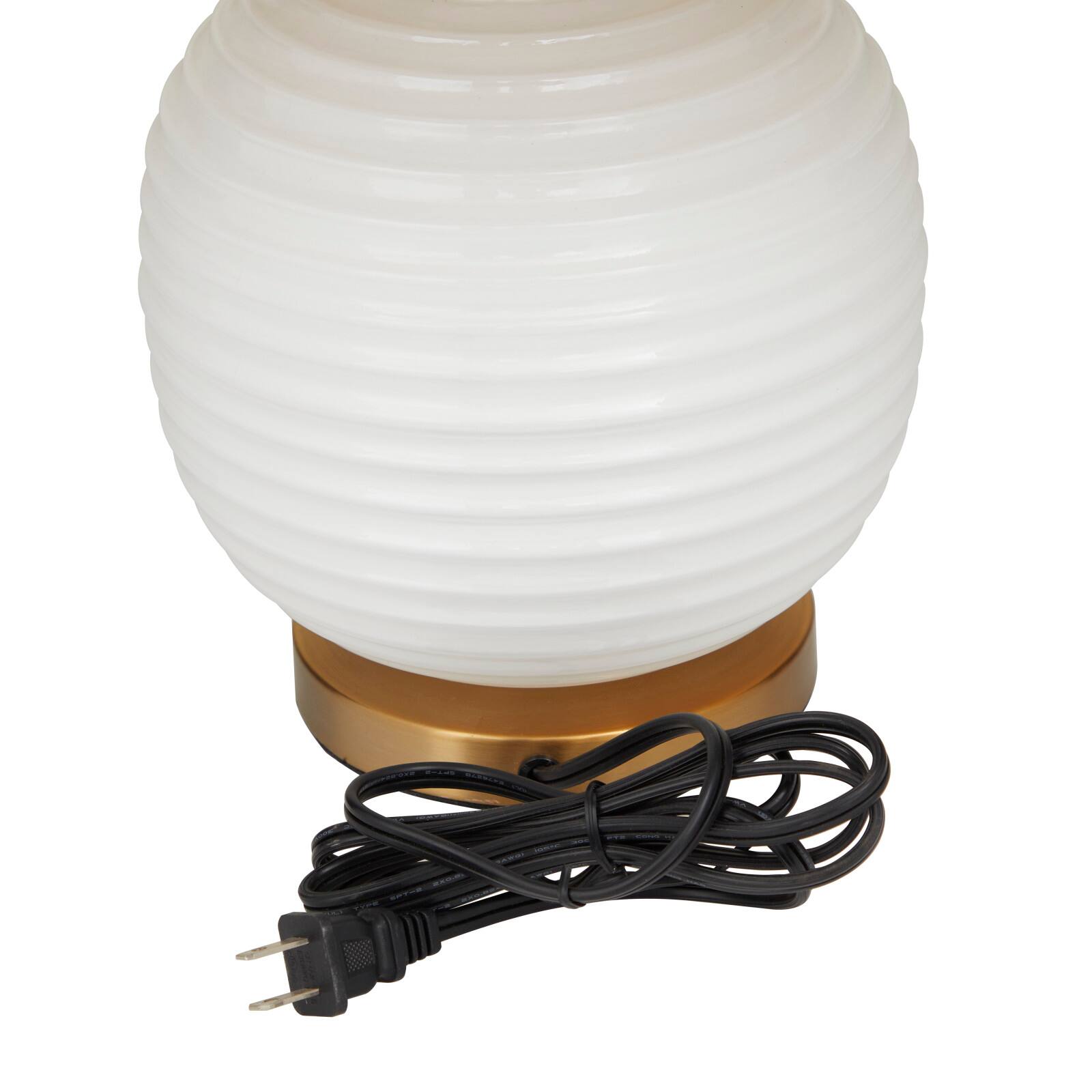 White Glass Modern Accent Lamp, 13&#x22; x 13&#x22; x 19&#x22;