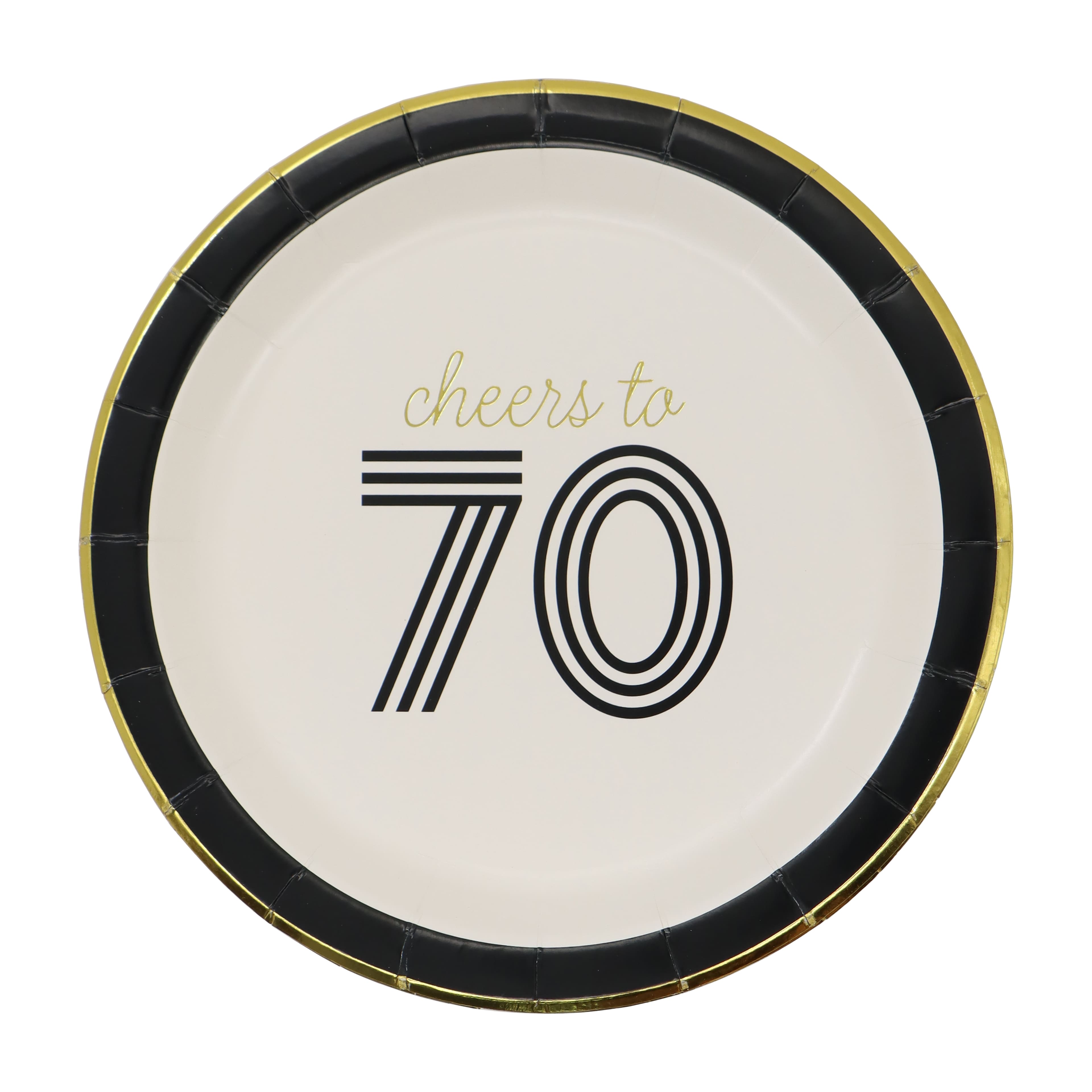 7&#x22; Cheers to 70 Paper Dinner Plates, 8ct. by Celebrate It&#x2122;