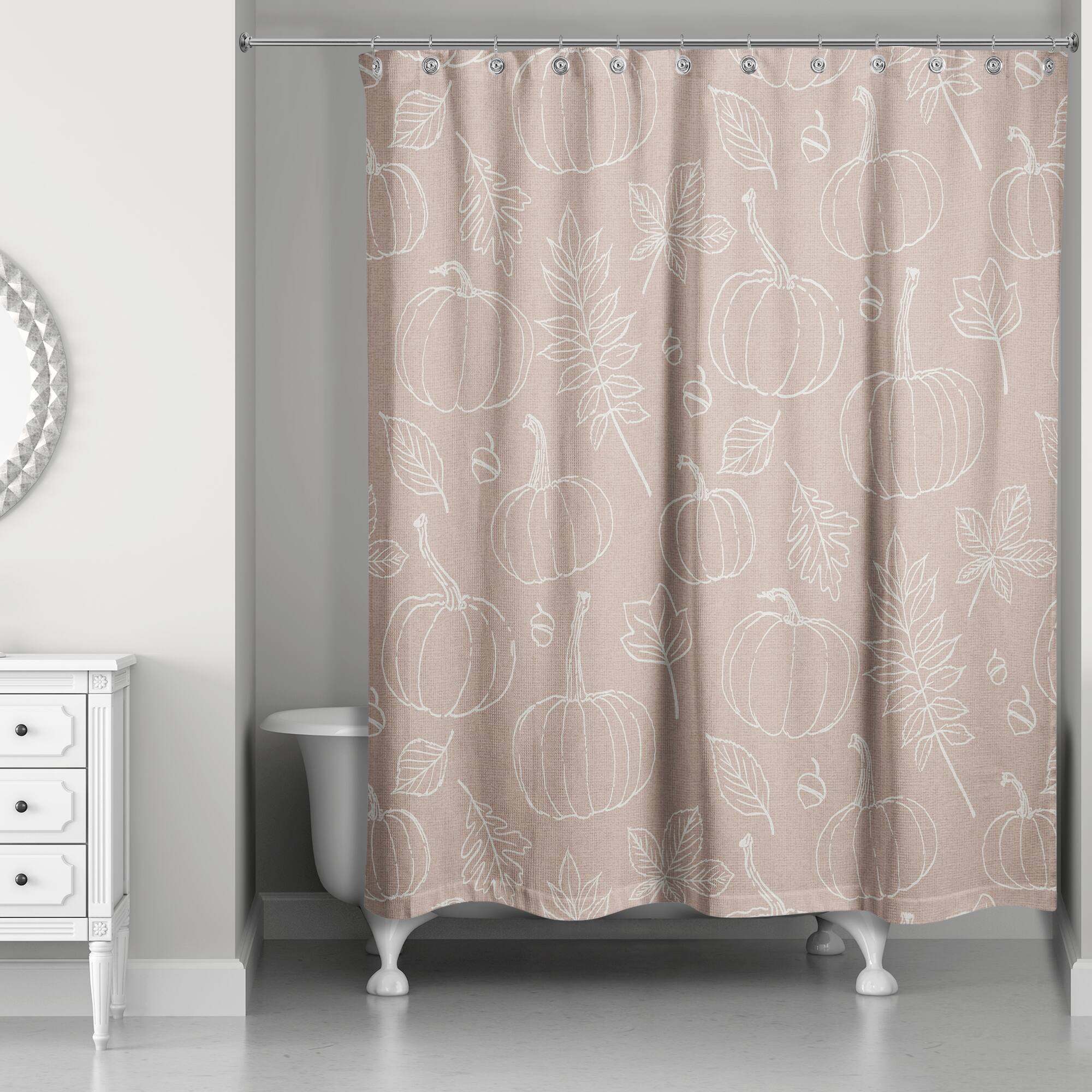 Dusty Rose Fall Shower Curtain