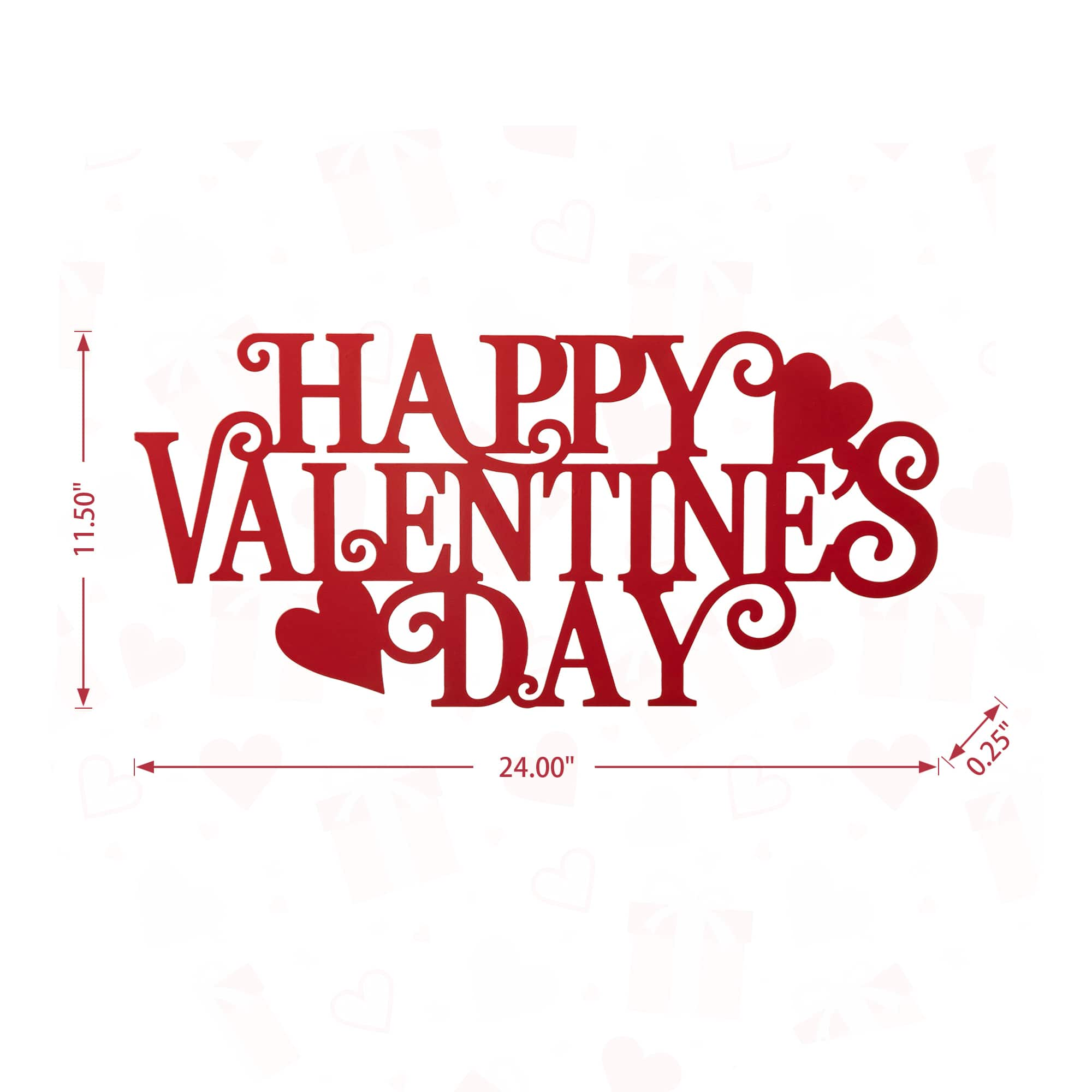 Glitzhome&#xAE; 24&#x22; Metal &#x22;HAPPY VALENTINE&#x27;S DAY&#x22; Wall Decor