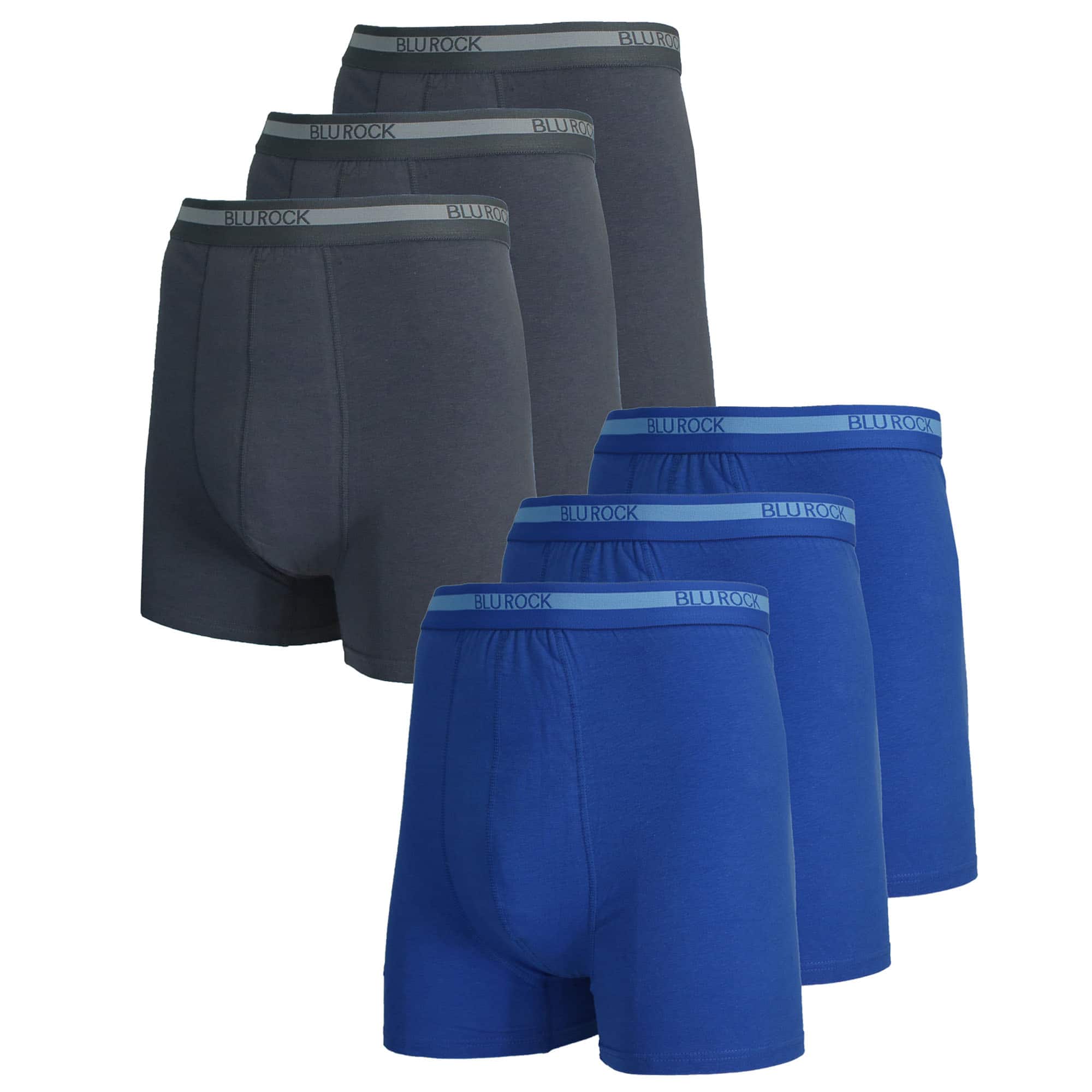 Galaxy by Harvic Men's Stretch Cotton Boxer Briefs 6 Pack