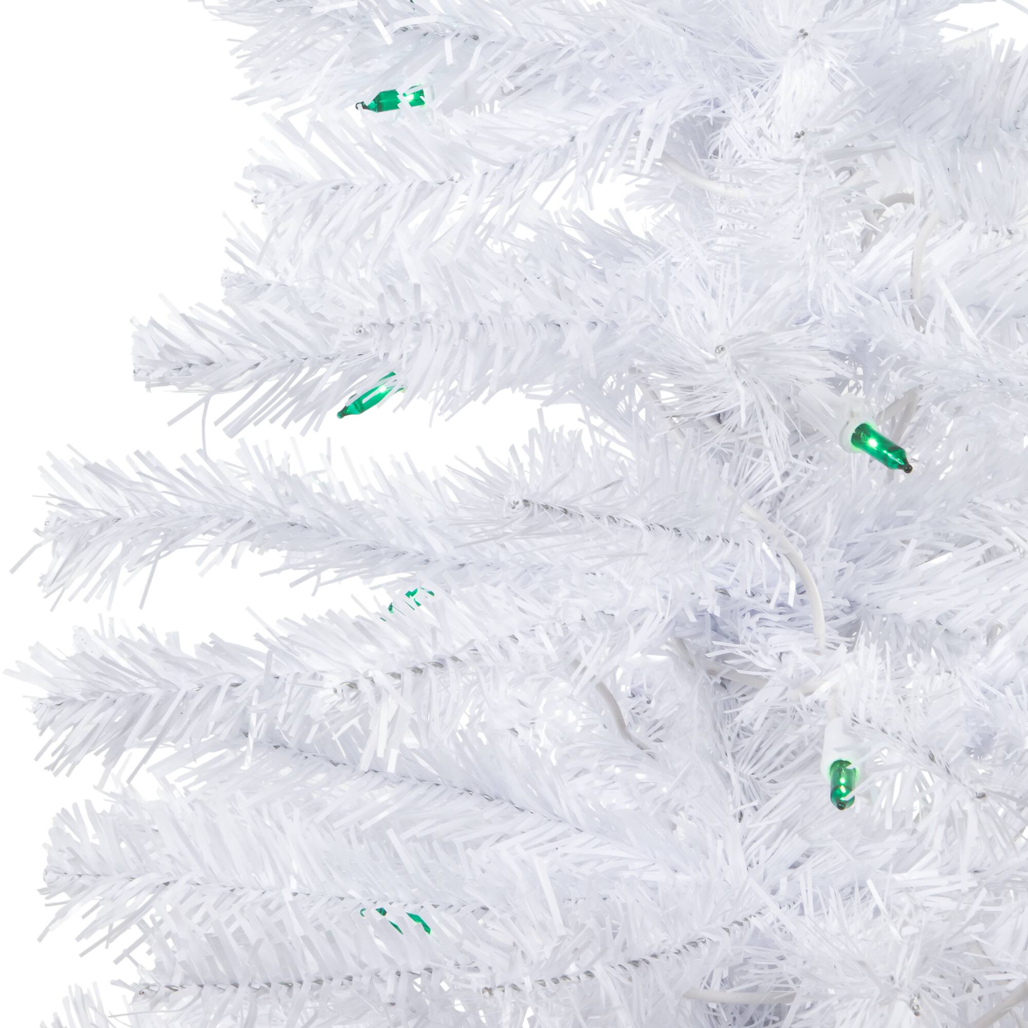3ft. Pre-Lit Woodbury White Pine Slim Artificial Christmas Tree, Green Lights