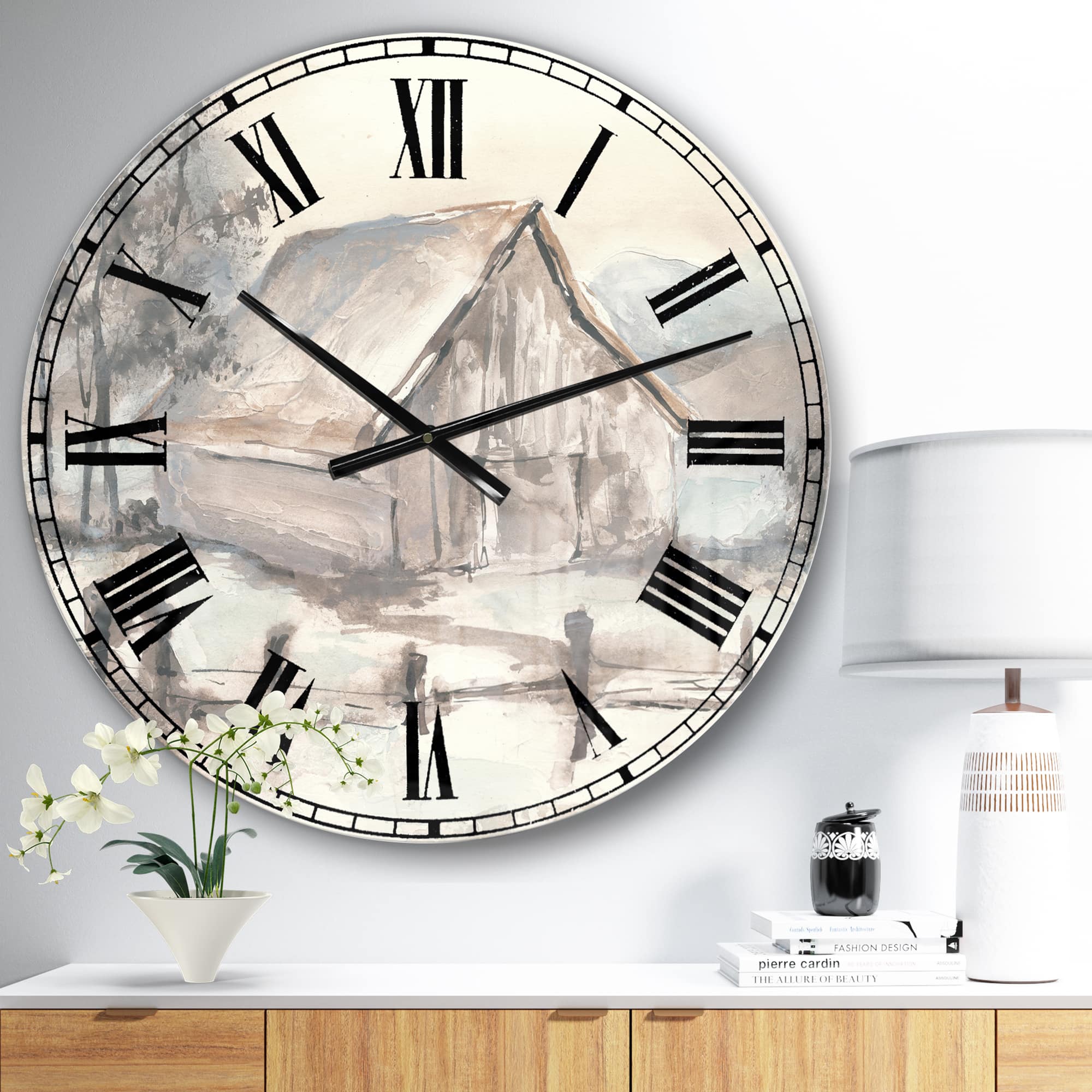 Designart &#x27;Farmhouse Barn Grey Vii Farmhouse Wall Clock