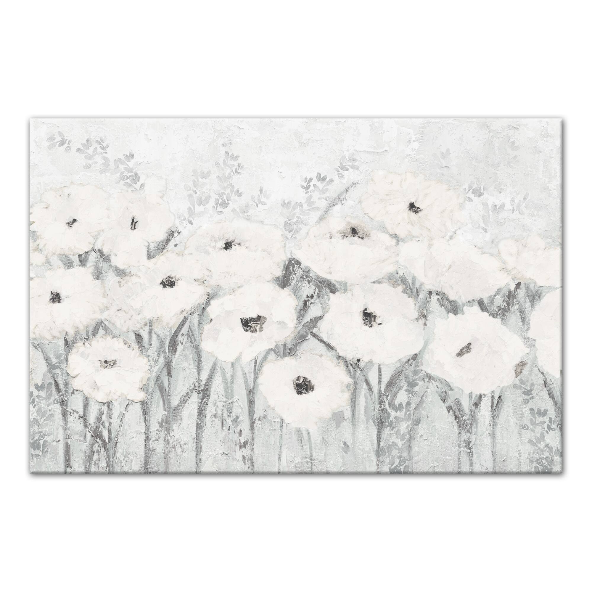 Florals In Gray 30" x 20" Canvas Wall Art