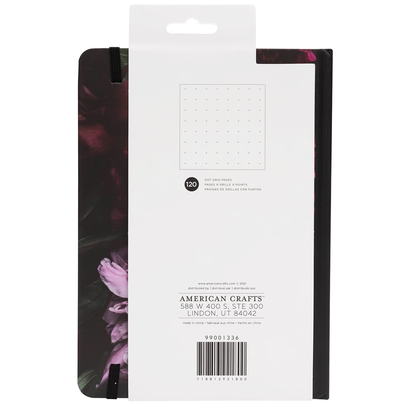 American Crafts&#x2122; Dark Floral Dot Grid Perfect Bound Point Planner
