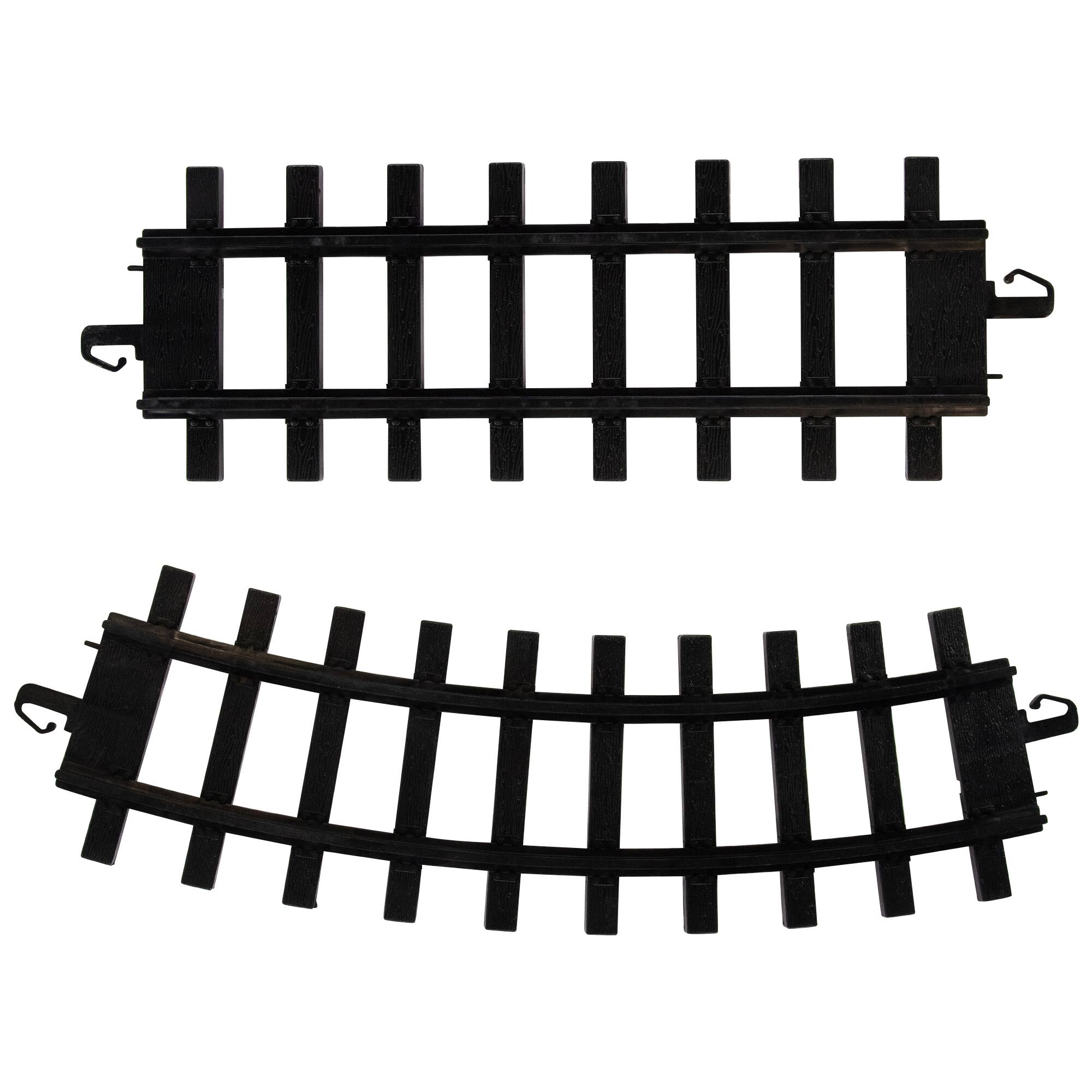 10" Black Replacement Train Set Track Pieces, 12ct.