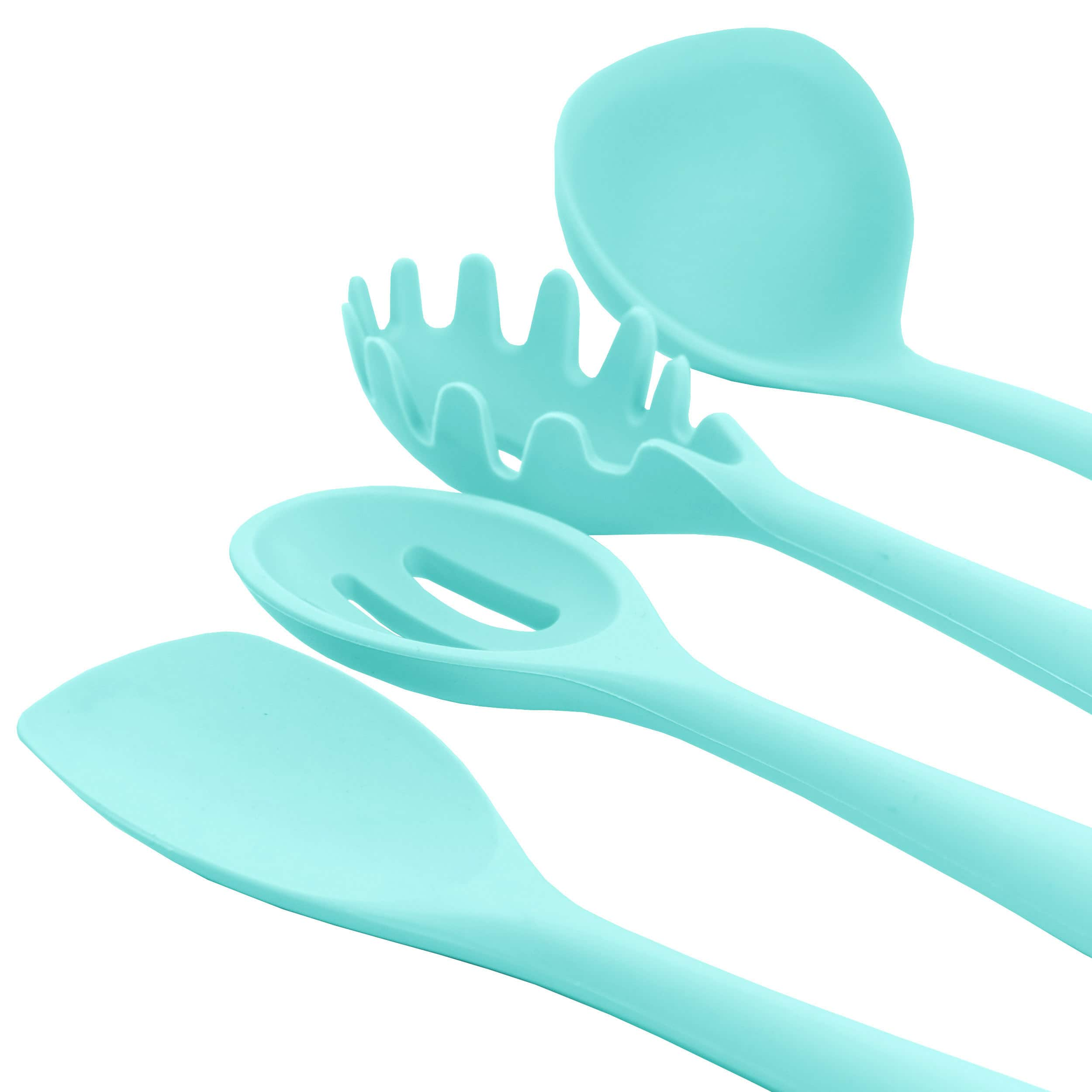 MegaChef Light Teal Silicone Cooking Utensils Set, 12ct.