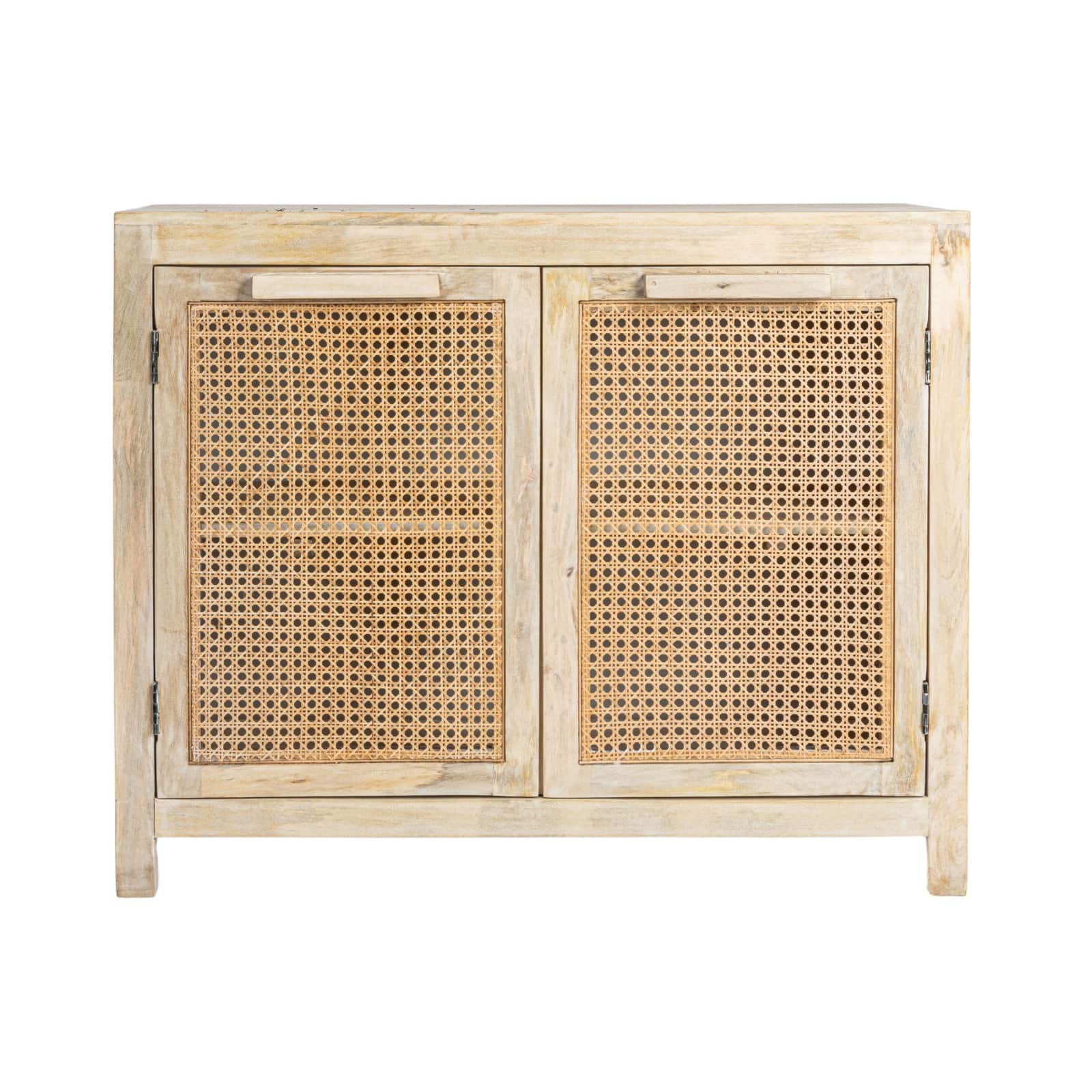 Hello Honey&#xAE; Natural Mango Wood &#x26; Cane 2-Door Cabinet with Shelves