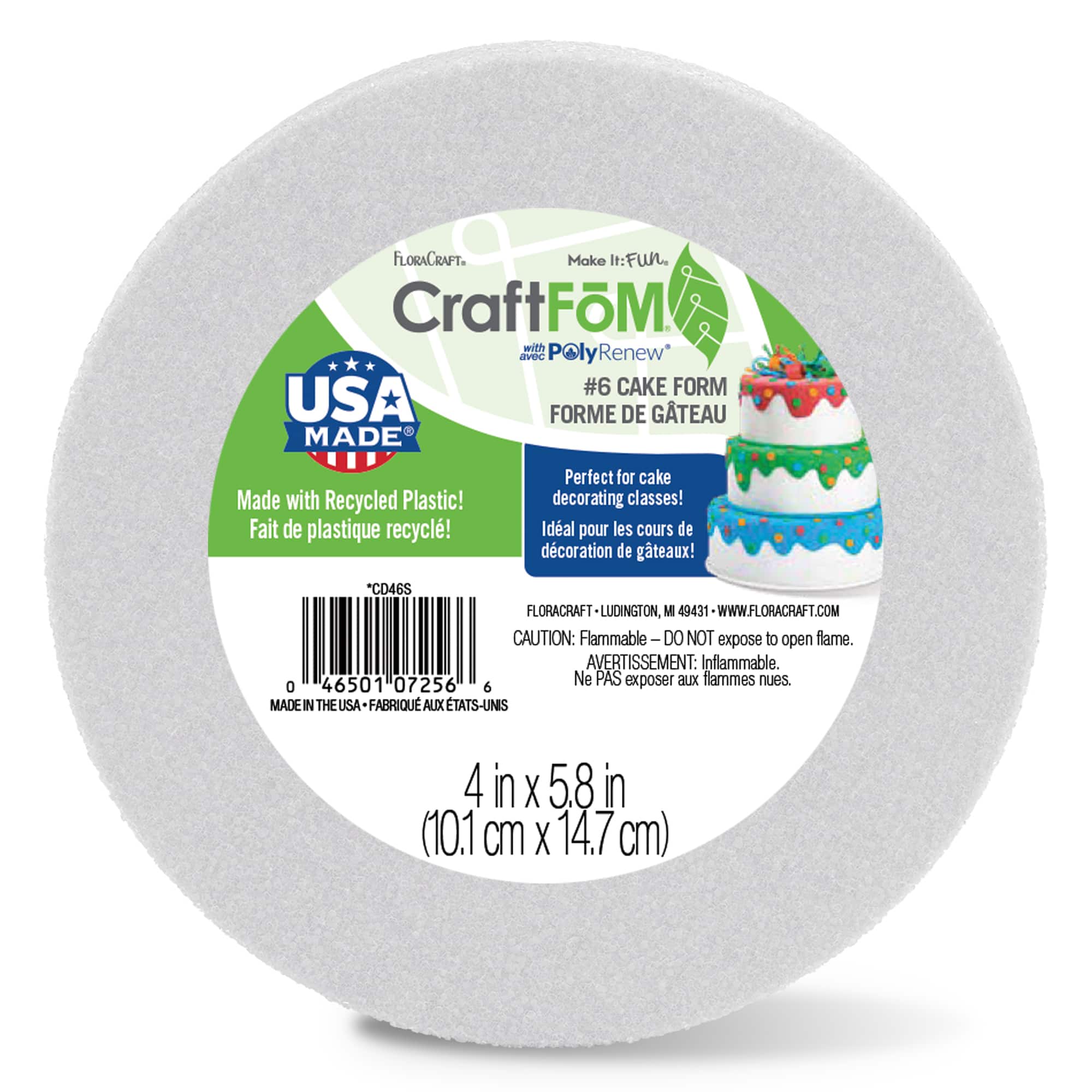 12 Pack: FloraCraft® CraftFōM Cake Form White, 4" x 5.8"