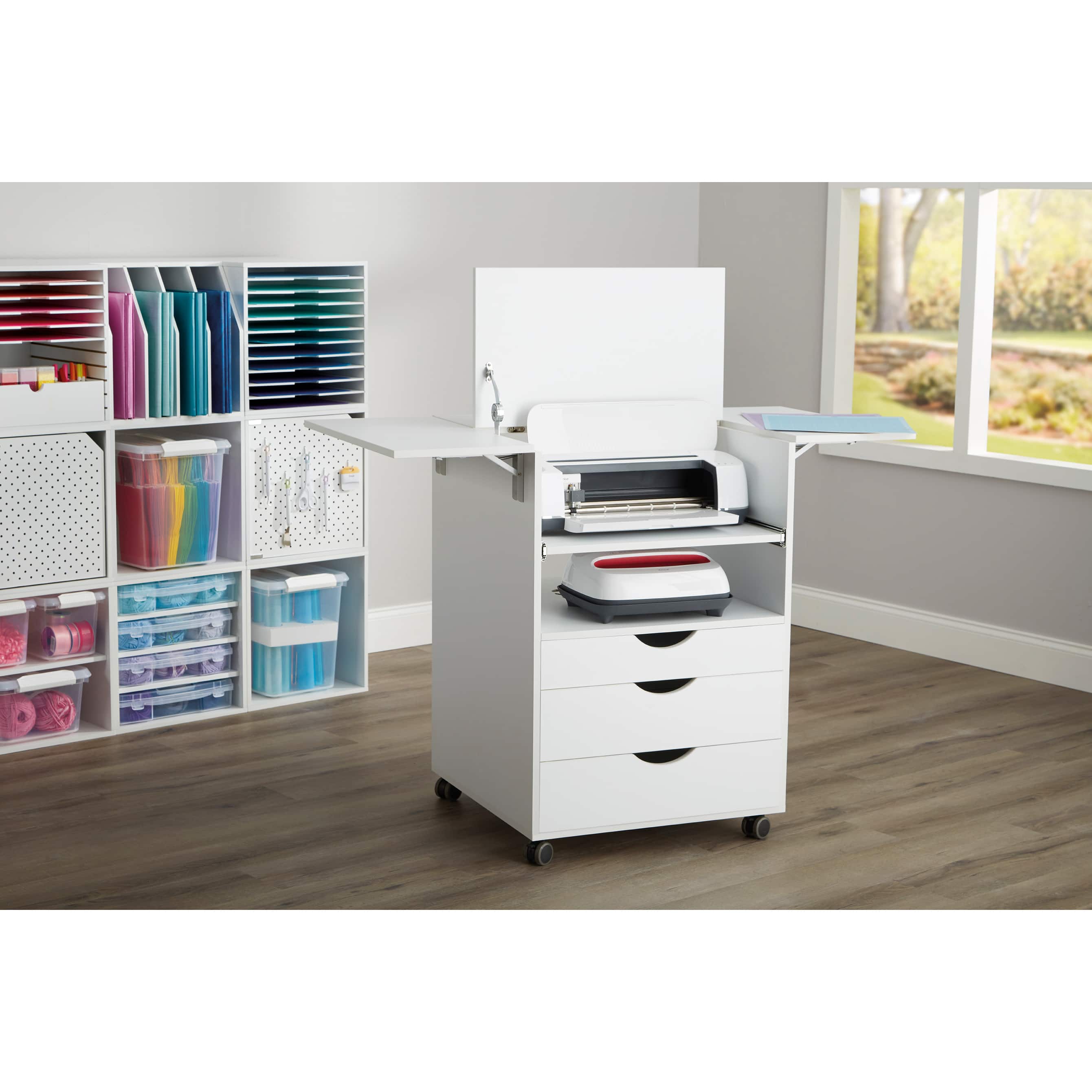 48" White Expandable Mobile Workstation by Simply Tidy®