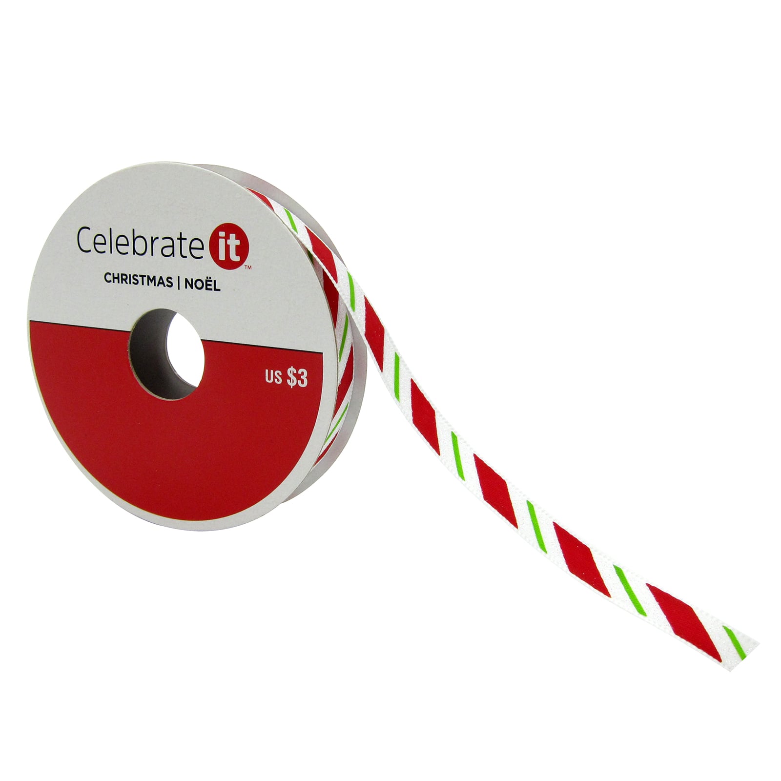 Celebrate It Christmas Multi Color Ribbon 3//8/" x 3yd New