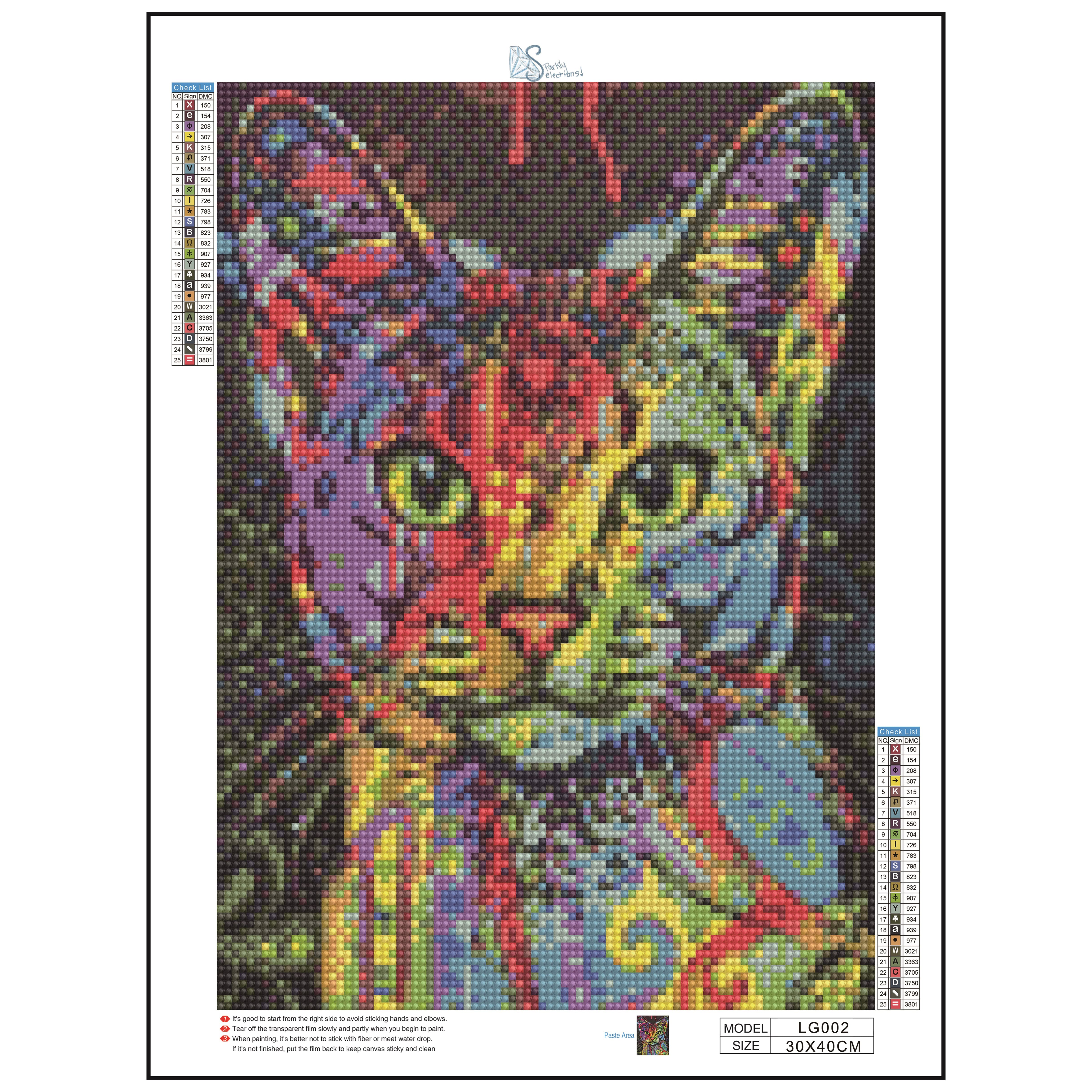 Sparkly Selections Beginner Sparkly Cat Diamond Painting Kit, Square Diamonds