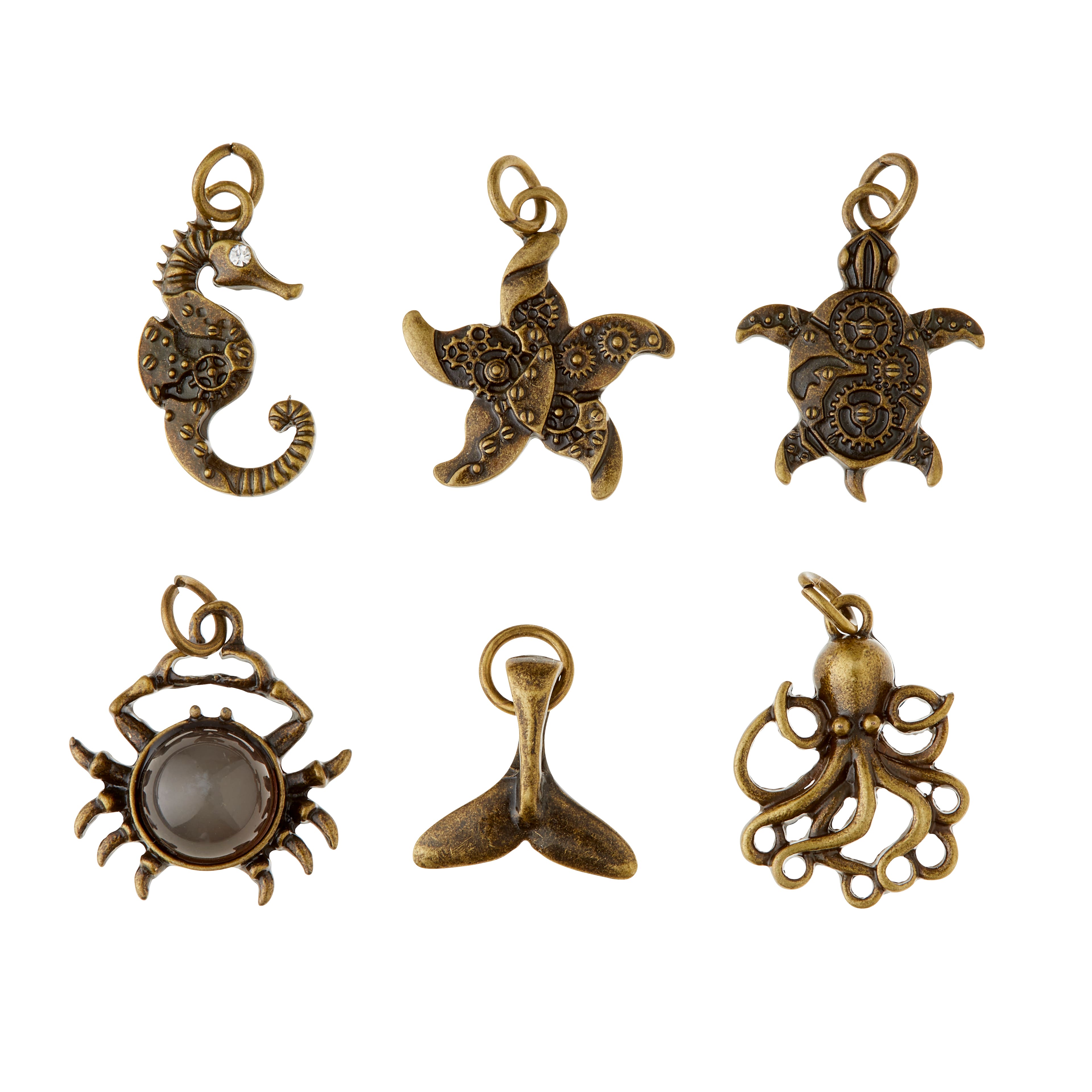 12 Packs: 6 ct. (72 total) Found Objects Clockwork Ocean Charms by Bead Landing™