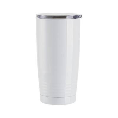 Craft Express 22oz. White Stainless Steel Tumbler with Ringneck