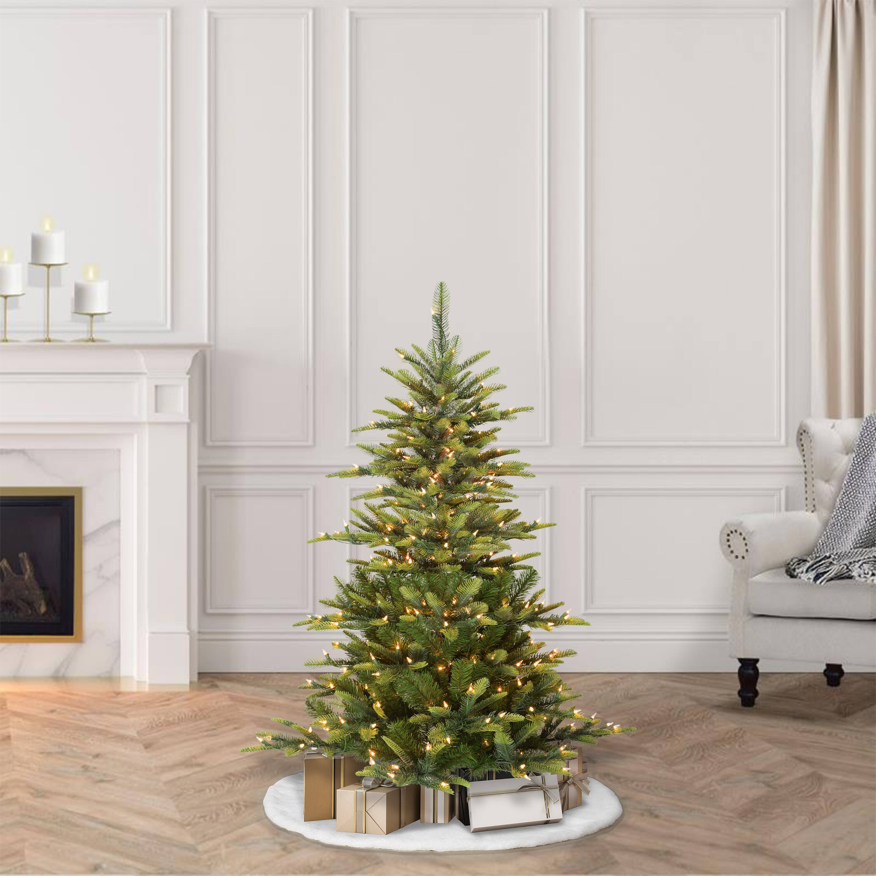 4.5ft. Pre-Lit Aspen Fir Artificial Christmas Tree, Clear Lights