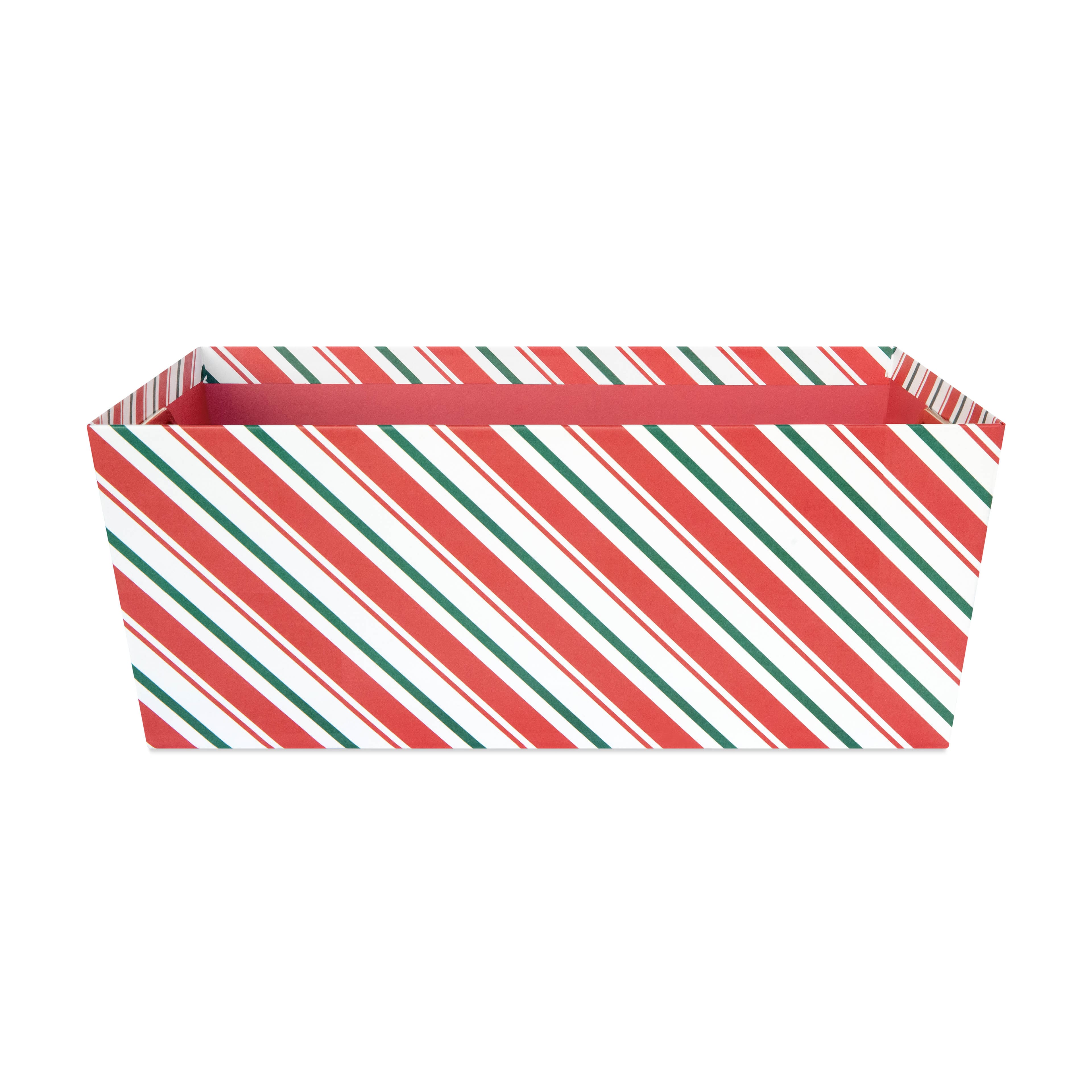 Large Red, White &#x26; Green Striped Gift Bin by Ashland&#xAE;