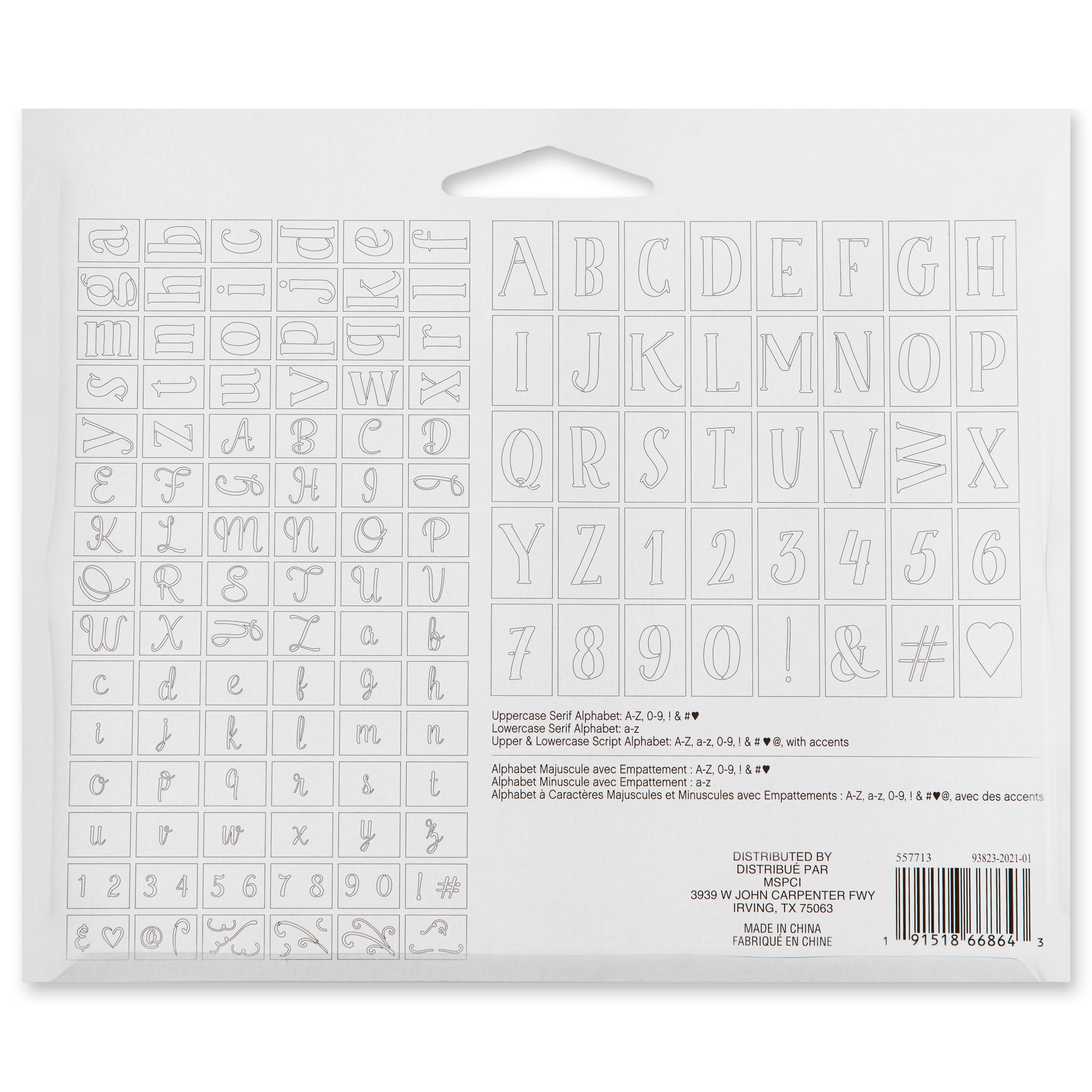 Alphabet Stencils (Pack of 30) Craft Supplies