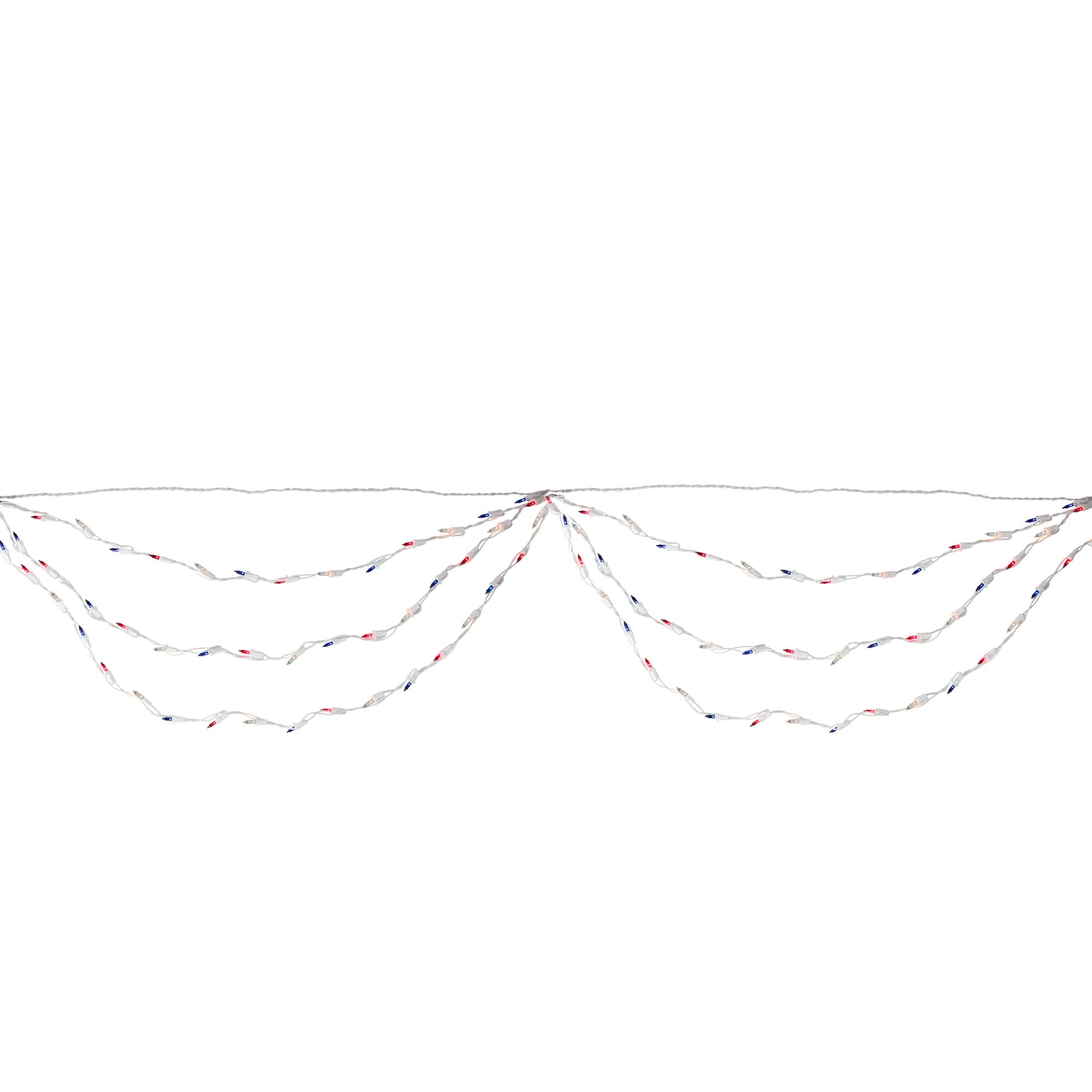 100ct. Red, Blue and Clear 4th of July Mini Swag Lights