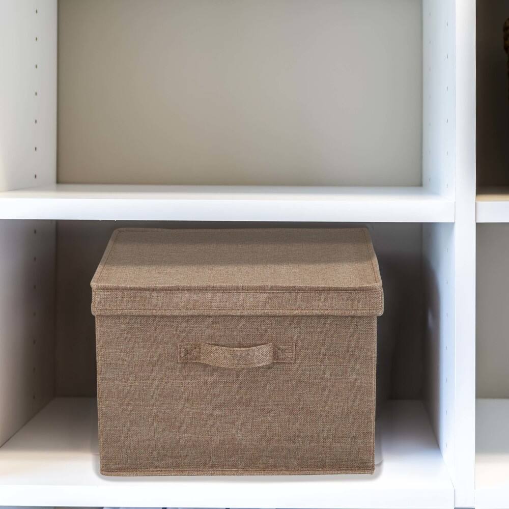 Household Essentials Canvas Storage Boxes with Lids, 2ct.