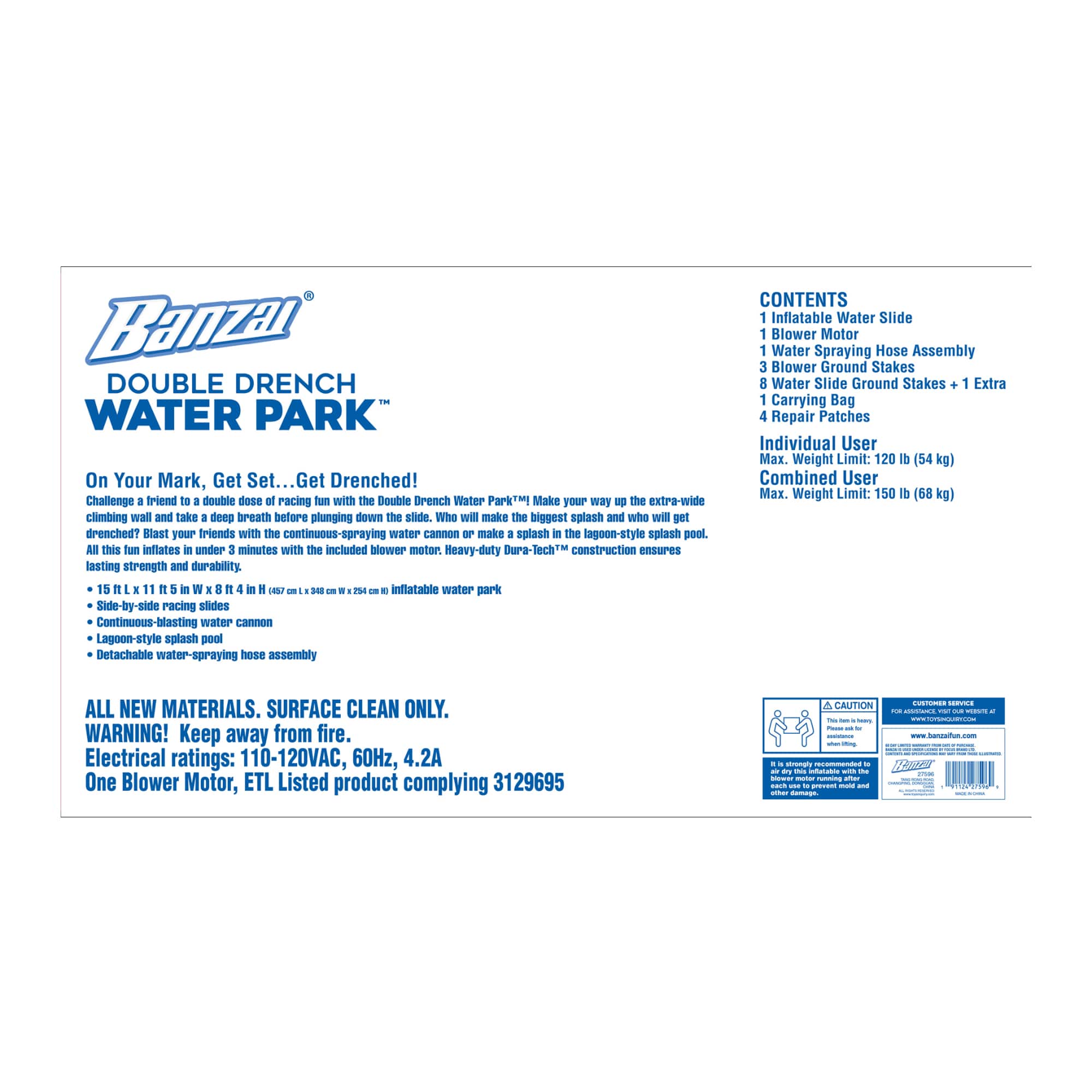 Banzai® 15ft. Double Drench Water Park™