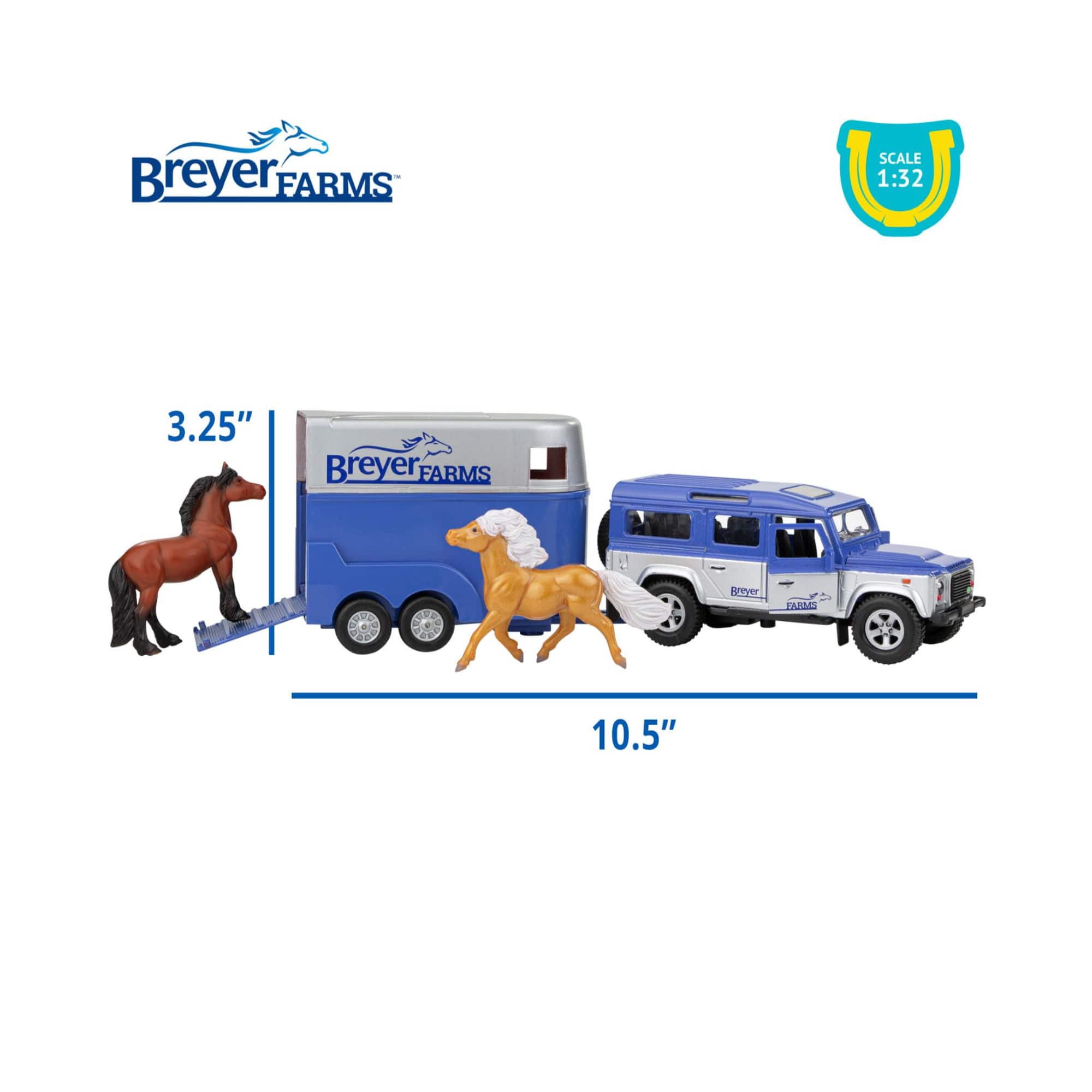 Reeves Breyer Land Rover, Trailer &#x26; Horses Play Set