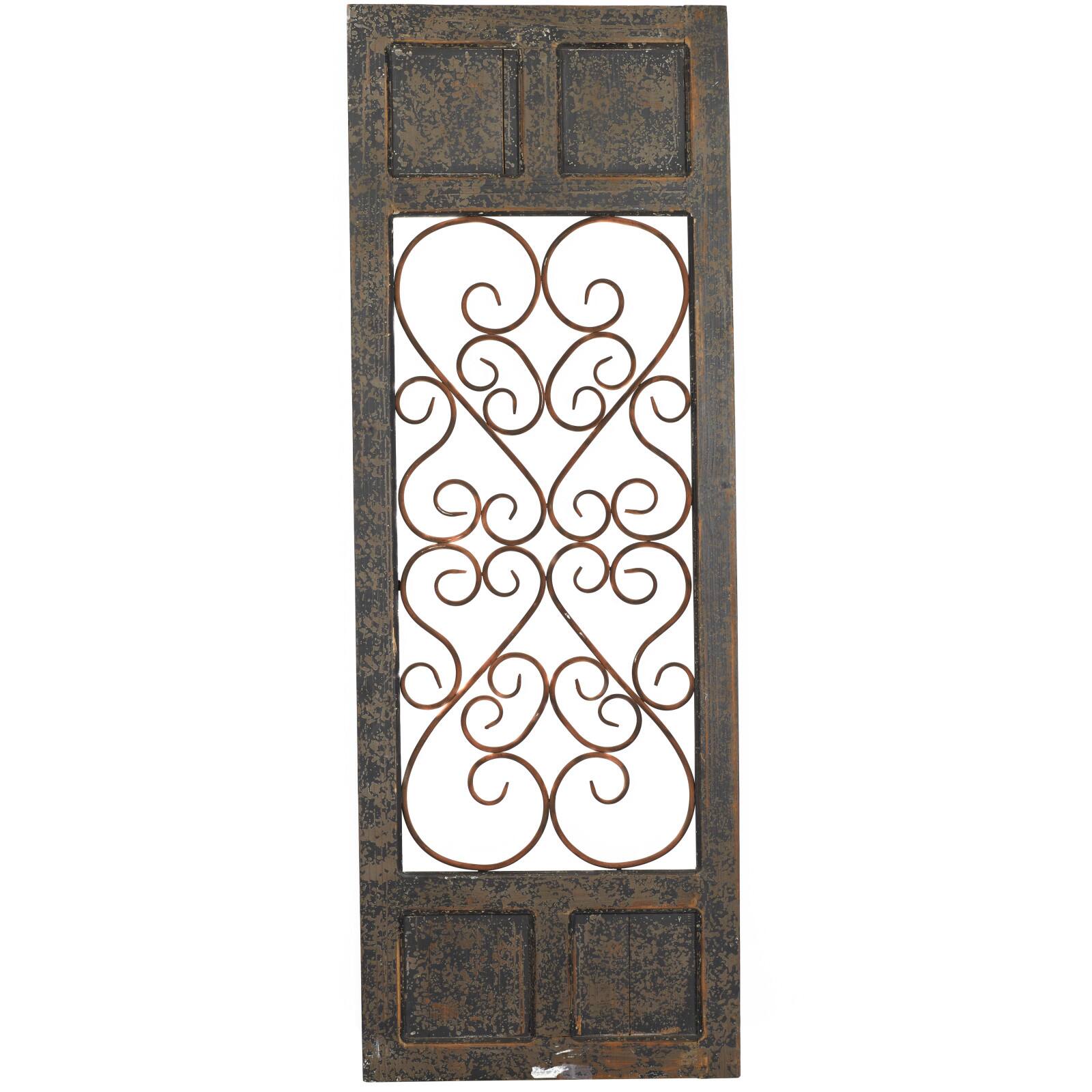 Brown Traditional Ornamental Metal Wall Decor, 57" x 20"
