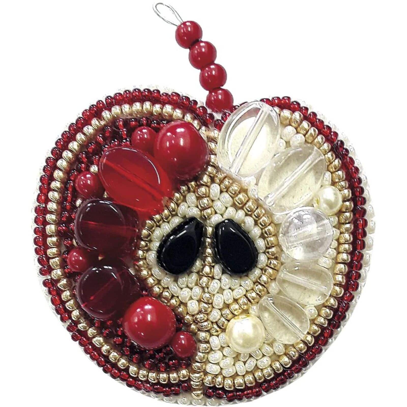 Crystal Art Beadwork Kit For Creating Brooch Red Apple