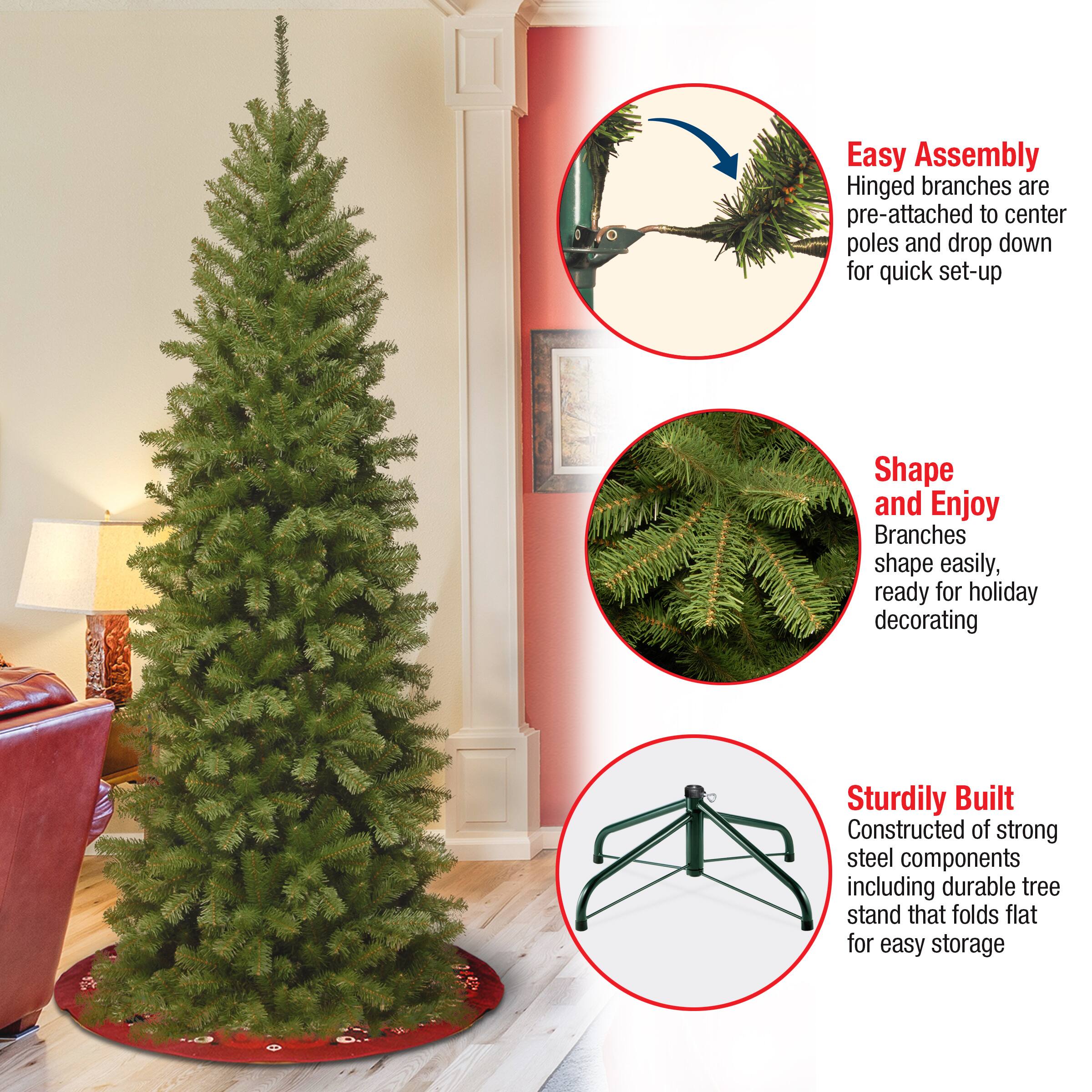 6.5ft. Unlit North Valley&#x2122; Spruce Pencil Slim Artificial Christmas Tree