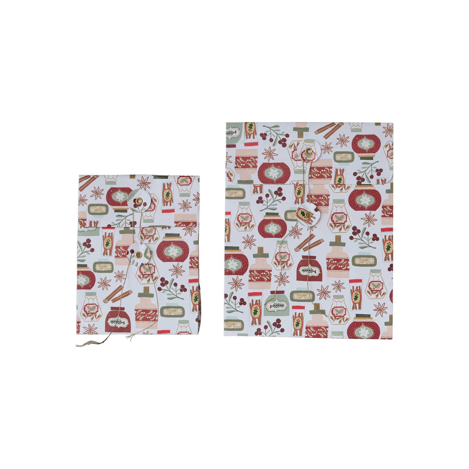Hello Honey Multicolor Holiday Patterns Printed Paper Gift Bags, 2ct.