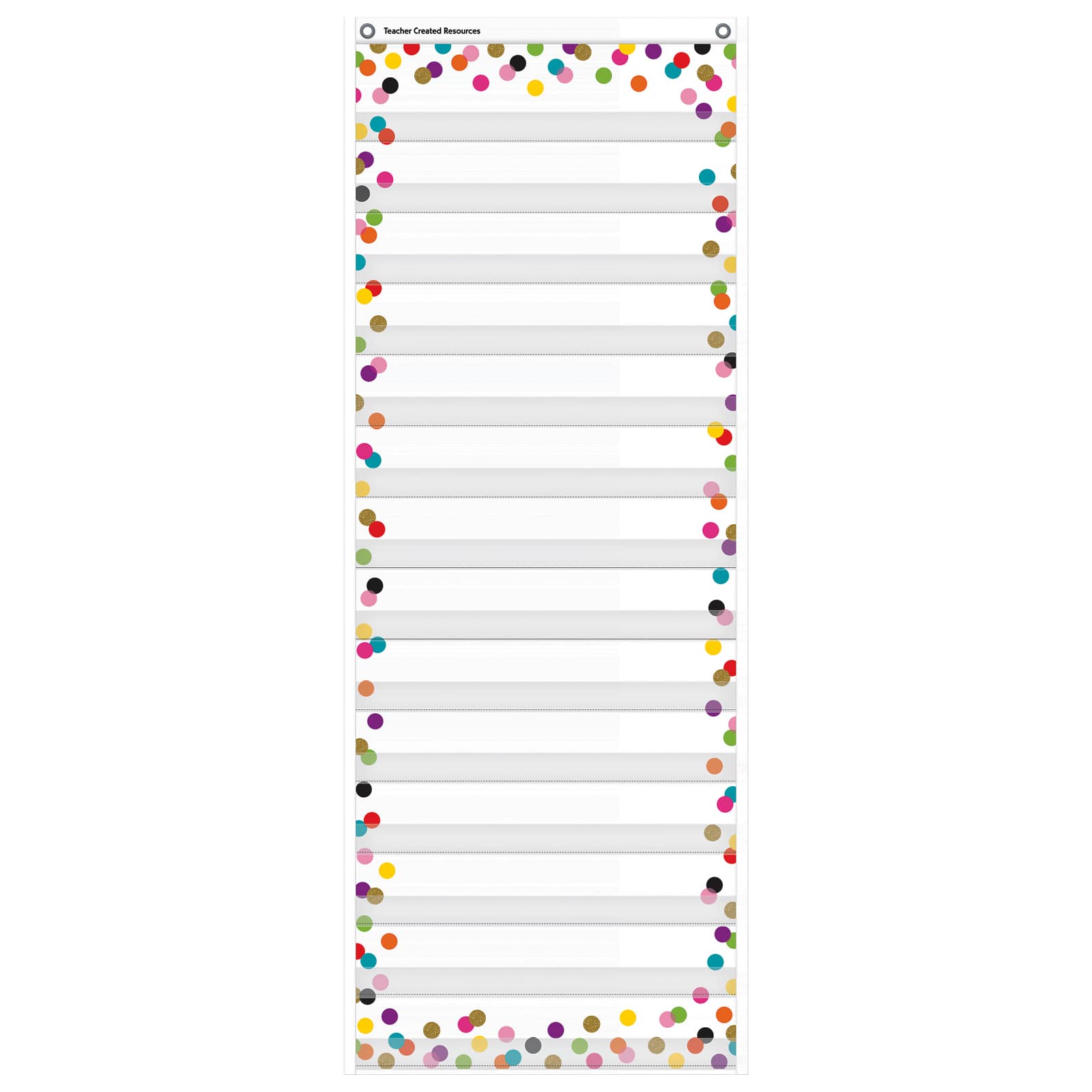 Teacher Created Resources Confetti 14 Pocket Daily Schedule Pocket Chart