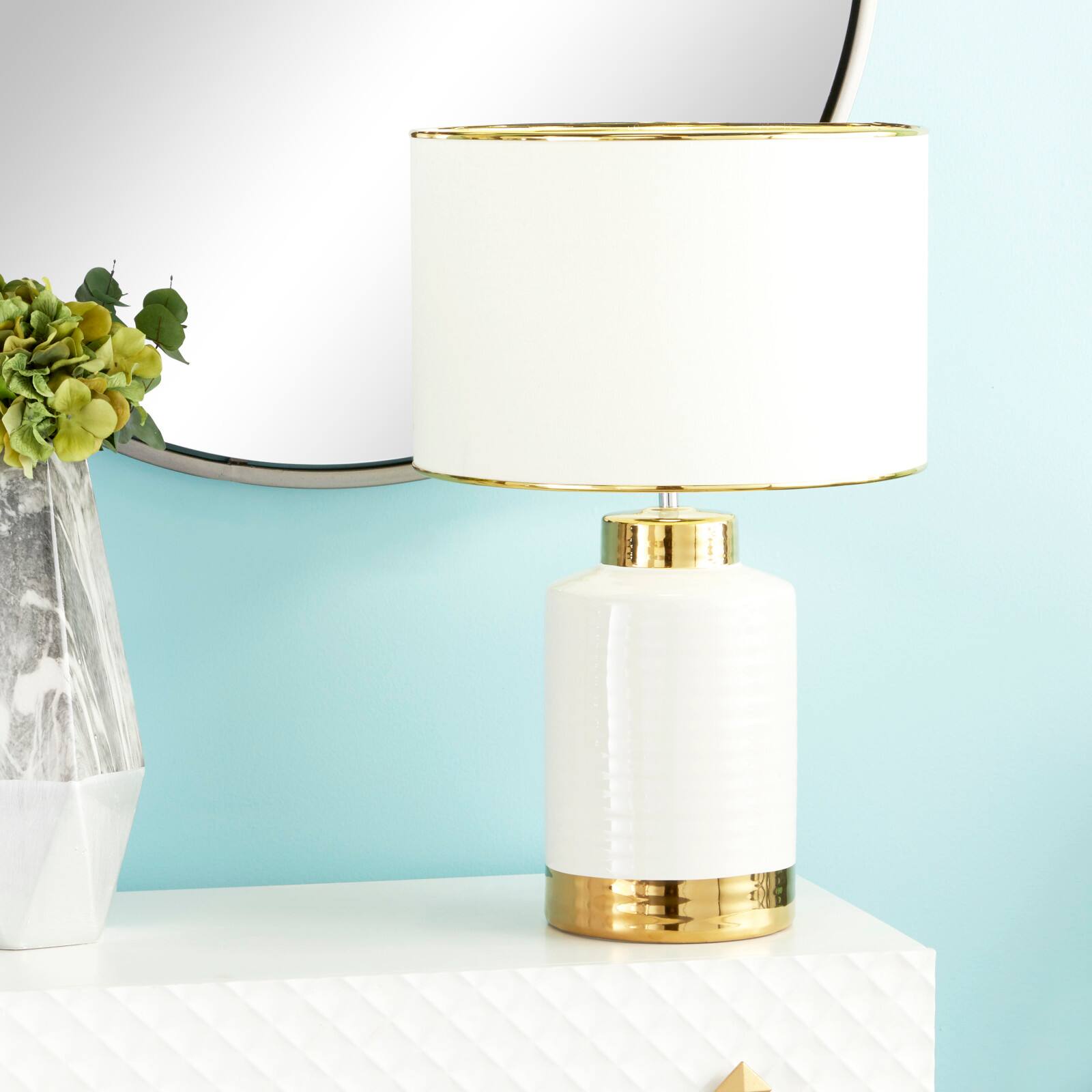 CosmoLiving by Cosmopolitan 23" Gold Ceramic Table Lamp