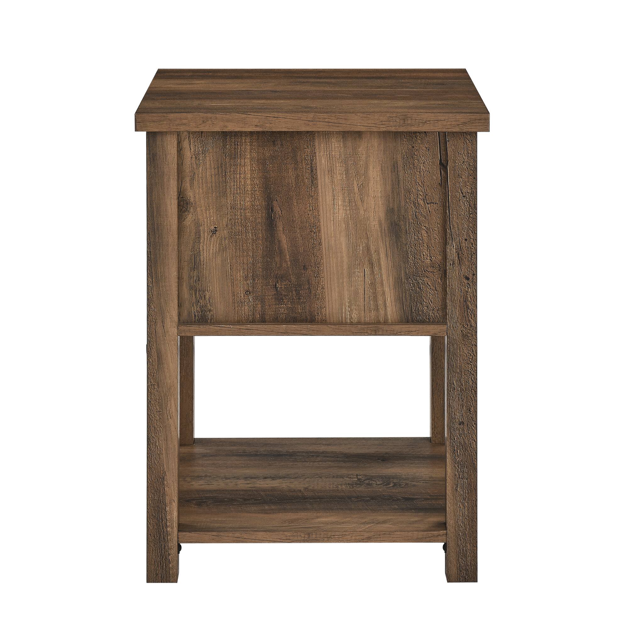 Walker Edison 18" Reclaimed Barnwood Mission Storage Side Table