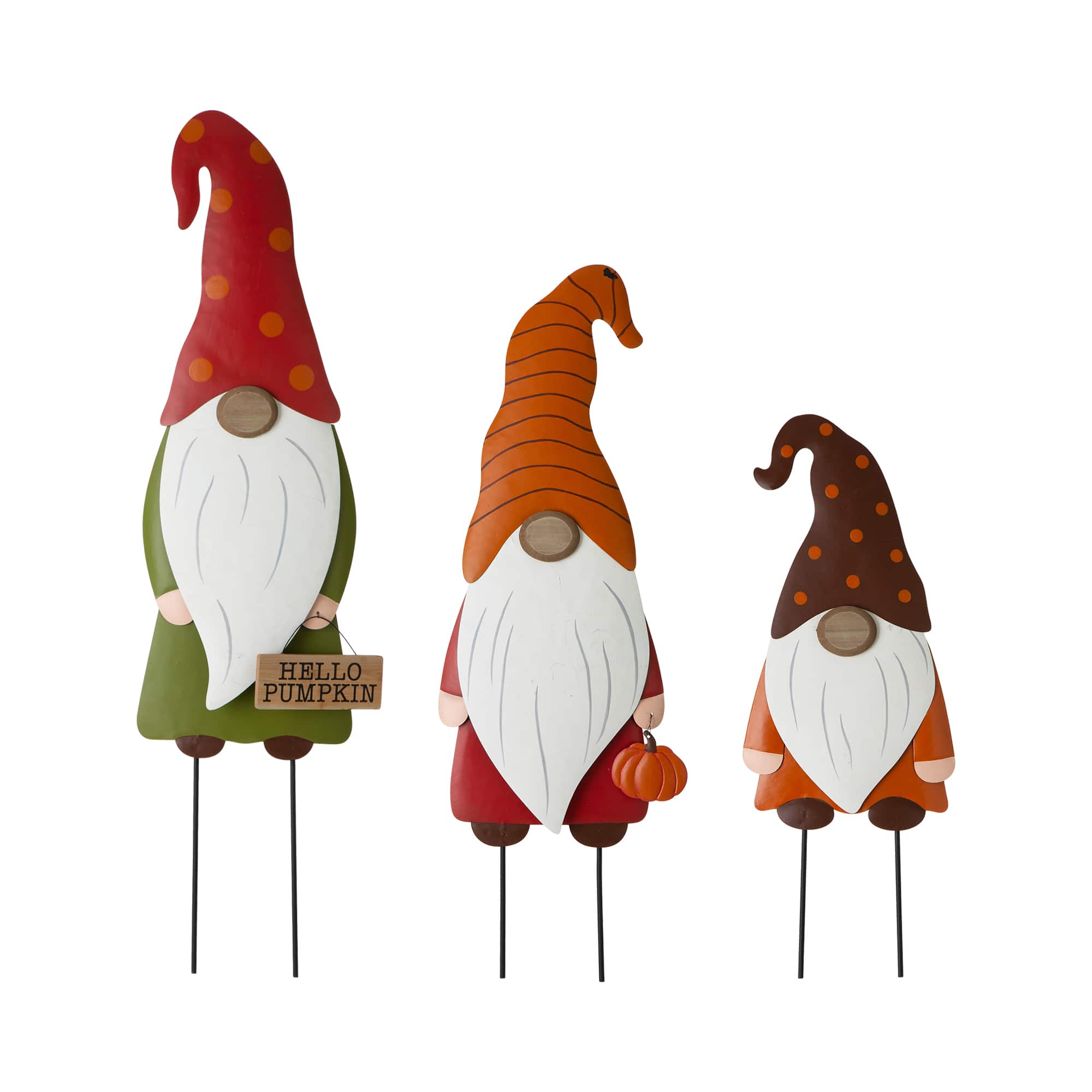 Glitzhome® Gnome Family Metal Yard Stake or Standing Décor Set