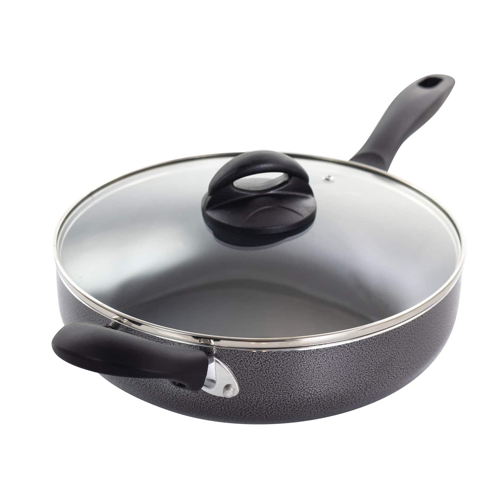 Oster Clairborne 10.25" Charcoal Gray Aluminum Sauté Pan with Lid